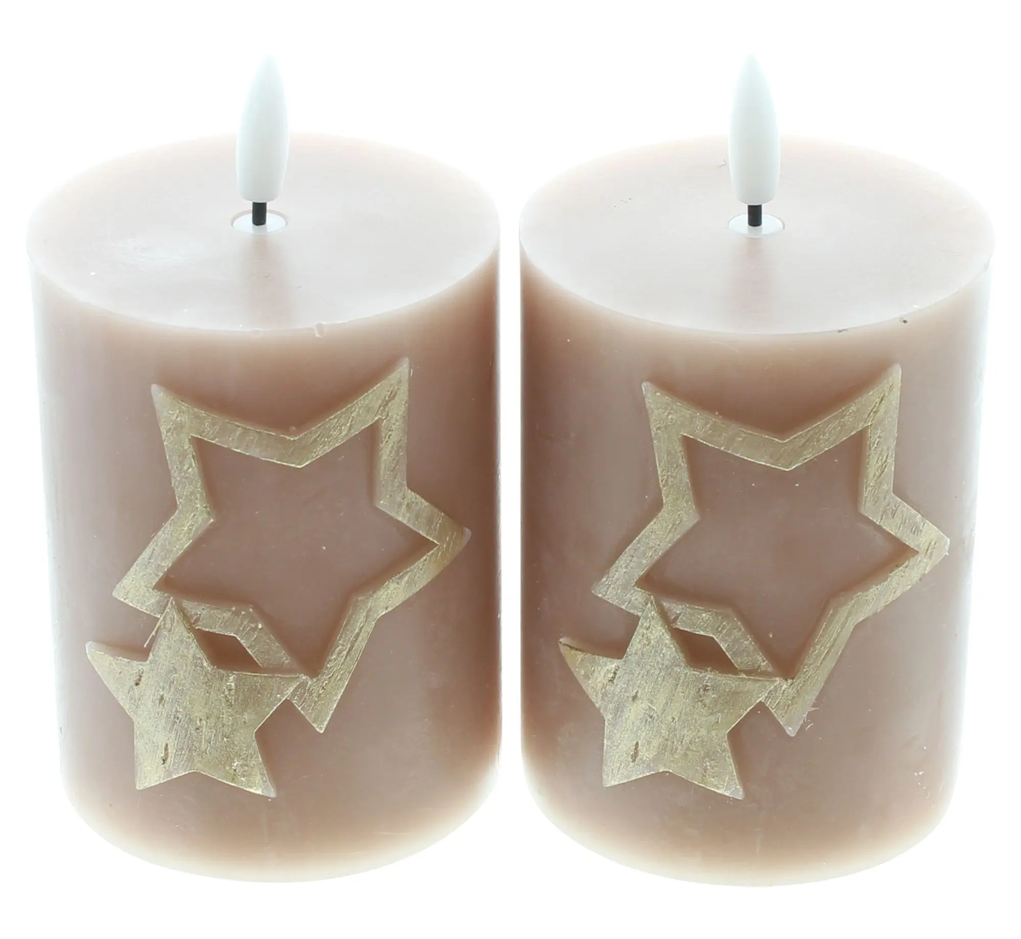 Acheter Lot de 2 bougies LED "étoiles", beige  dans la boutique en ligne de Frank Flechtwaren pour Bougies &amp; LEDs