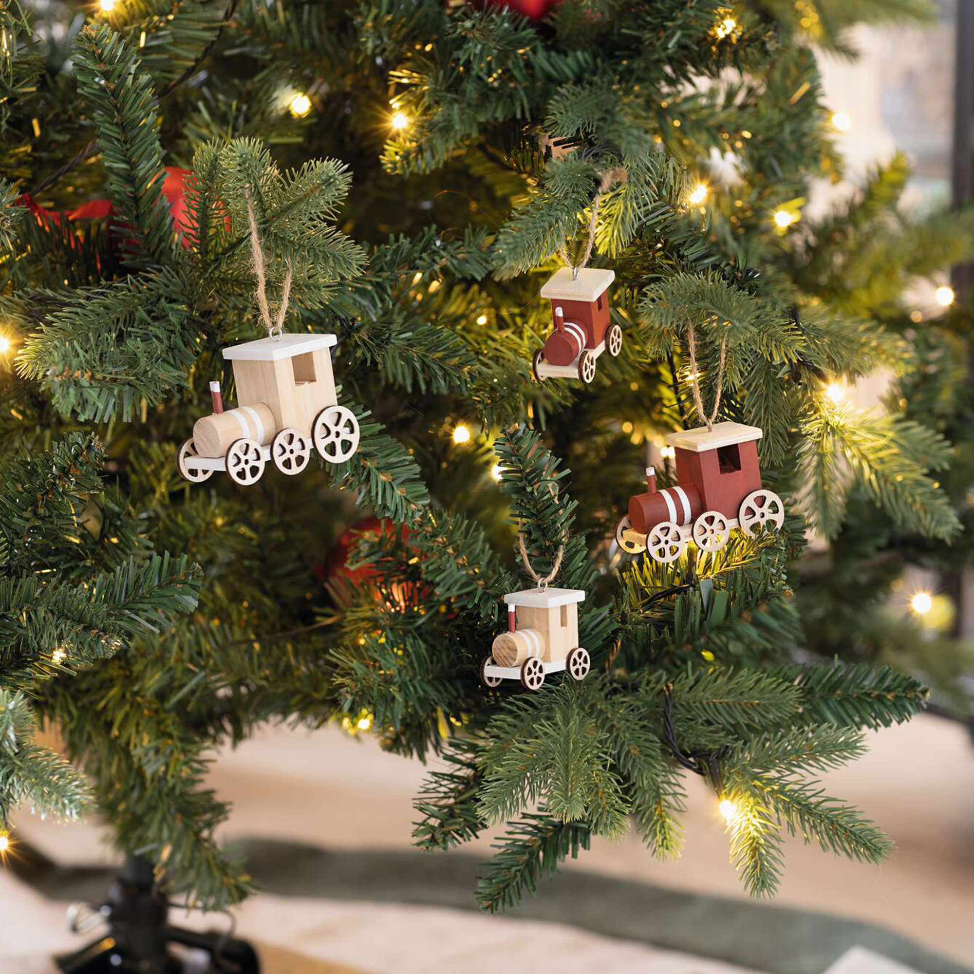 Acheter Lot de 4 suspensions "locomotive à vapeur"  dans la boutique en ligne de Frank Flechtwaren