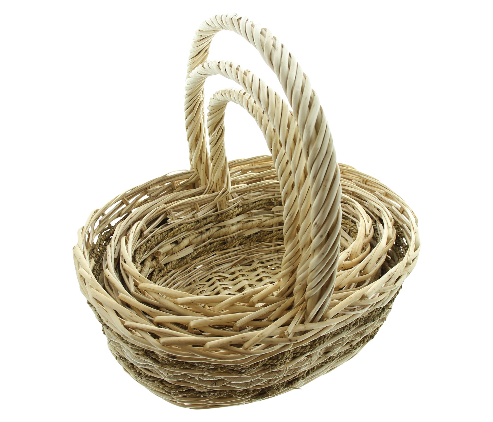 Acheter Lot de 3 corbeilles à anse "zostère" dans la boutique en ligne de Frank Flechtwaren pour Paniers cadeaux Acheter Lot de 3 corbeilles à anse "zostère" dans la boutique en ligne de Frank Flechtwaren pour Paniers cadeaux