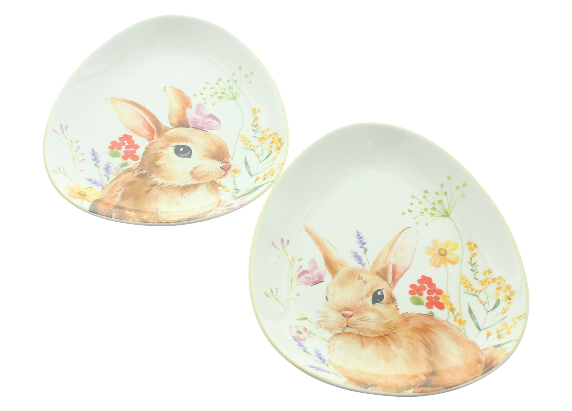 Acheter Lot de 2 assiettes de Pâques " Lapin fleuri"  dans la boutique en ligne de Frank Flechtwaren pour Nouvel arrivage