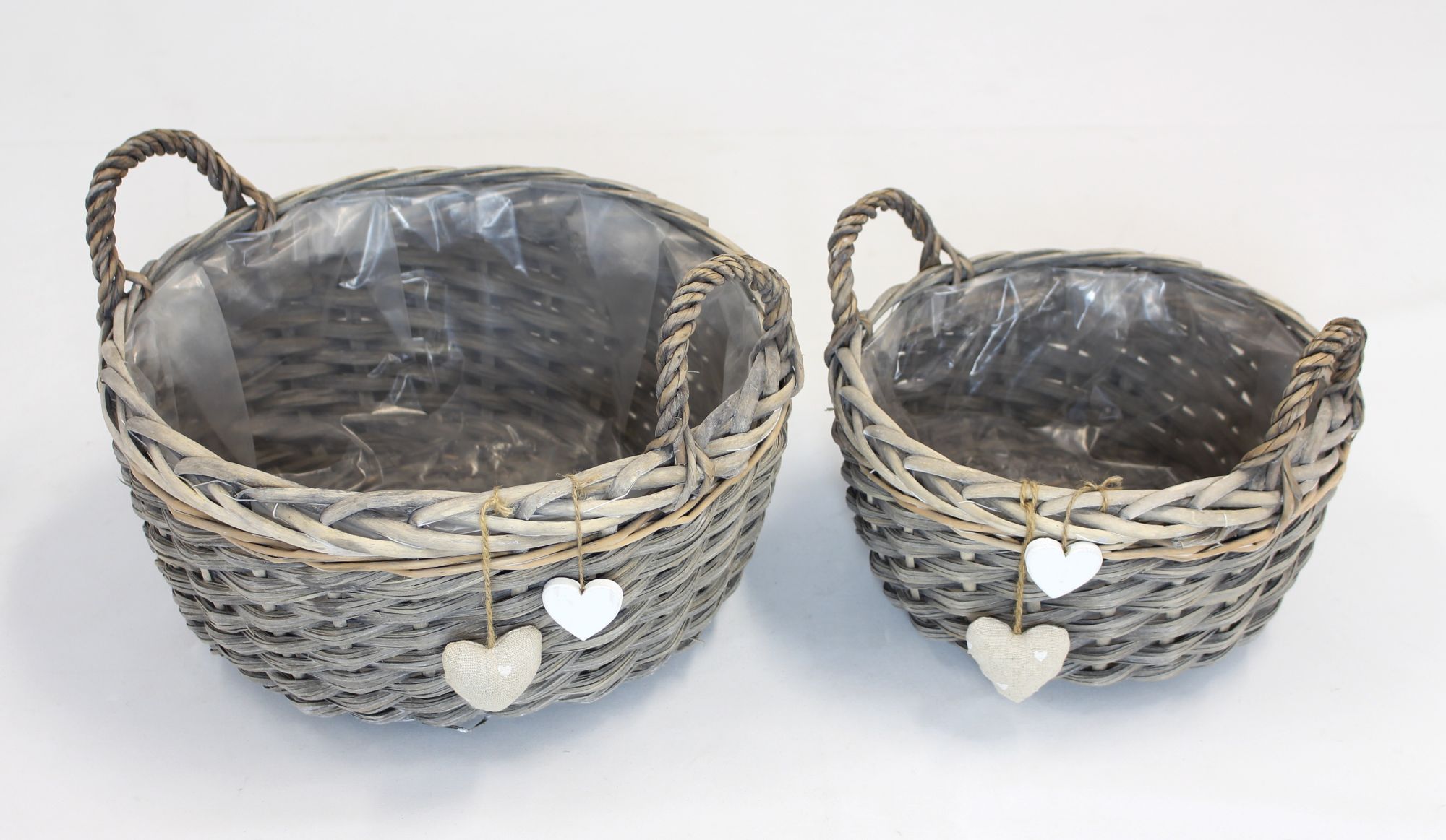 Acheter Lot de 2 jardinières "coeurs"  dans la boutique en ligne de Frank Flechtwaren pour Pâques