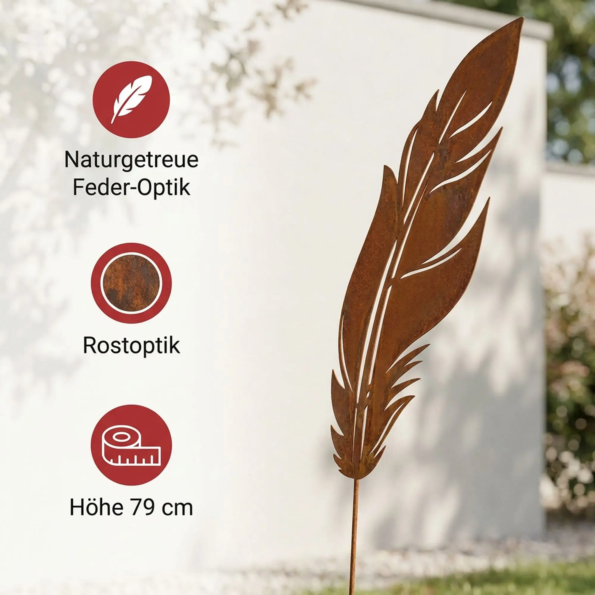 Acheter Pic "plume"  dans la boutique en ligne de Frank Flechtwaren pour Pics de jardin