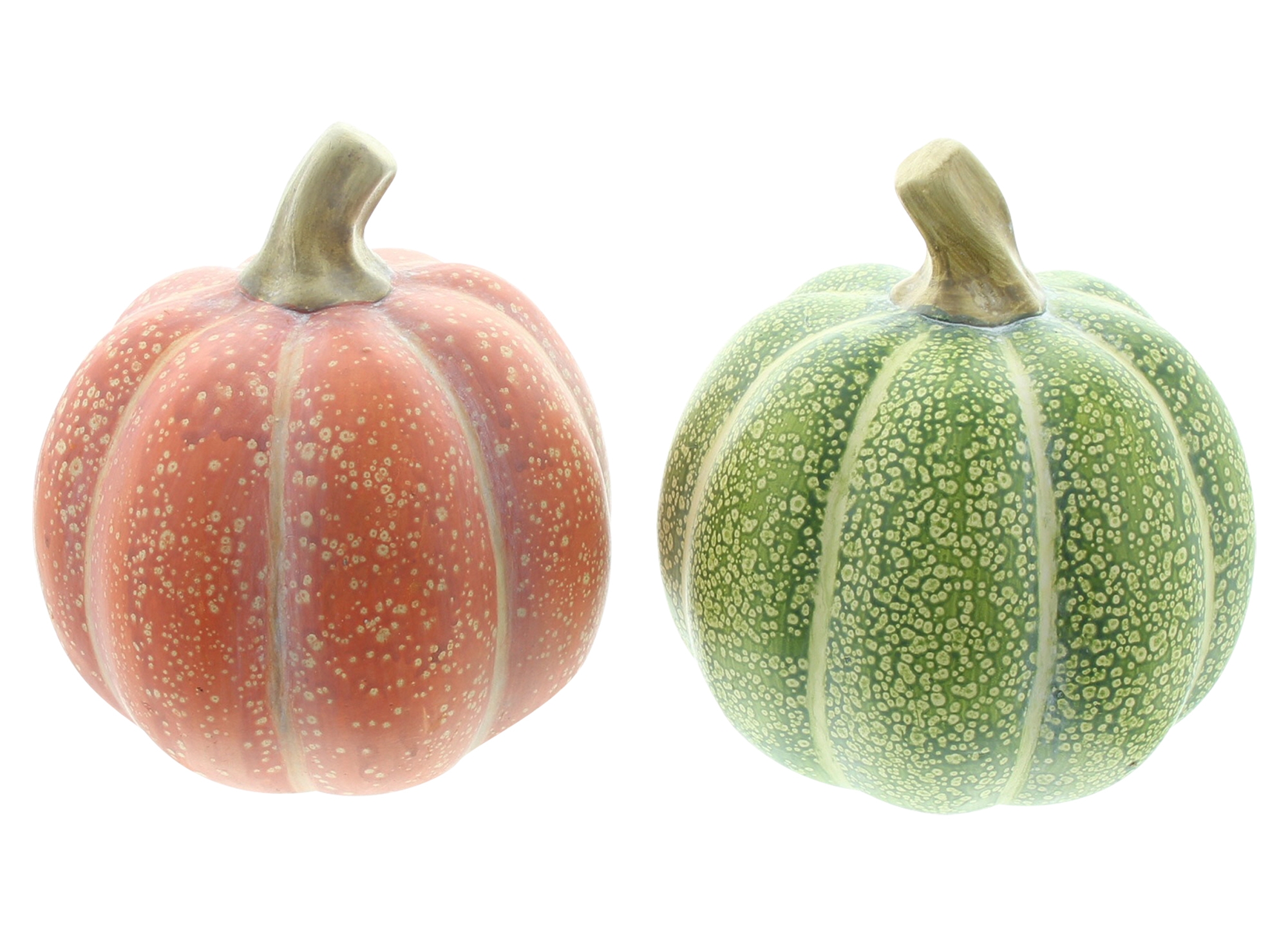 Acheter Lot de 2 citrouilles "orange &amp; vert"  dans la boutique en ligne de Frank Flechtwaren