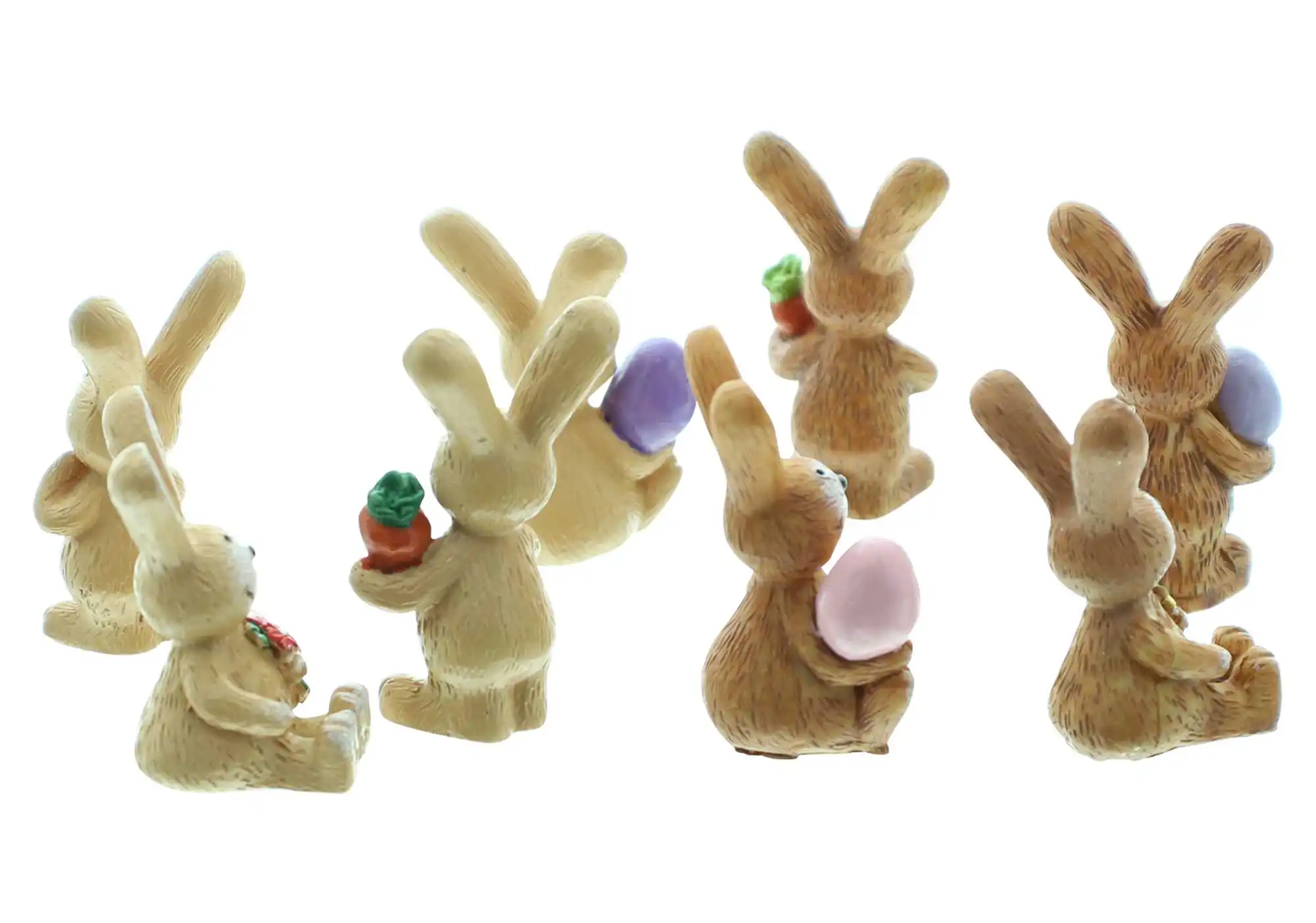 Acheter Lot de 8 petites figurines " bande de lapins"  dans la boutique en ligne de Frank Flechtwaren pour Pâques