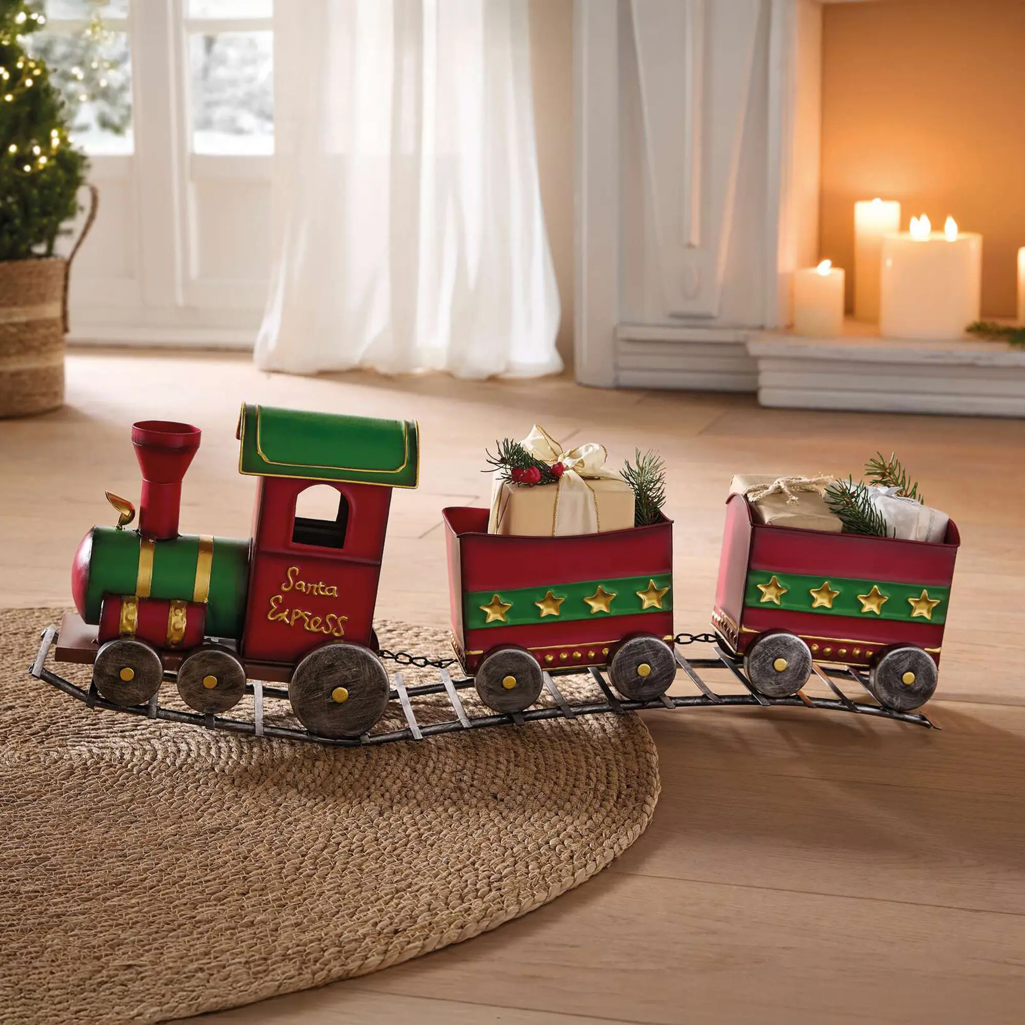 Acheter Train métallique "Santa"  dans la boutique en ligne de Frank Flechtwaren