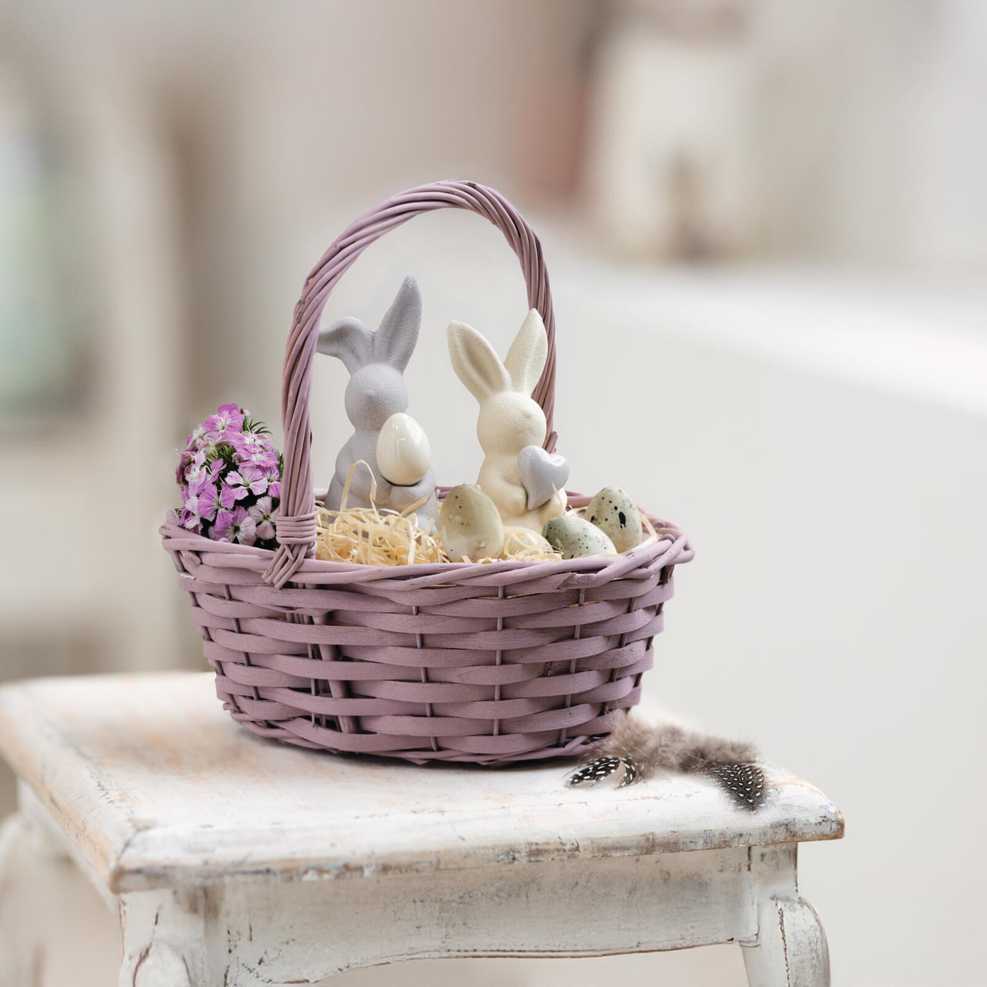 Acheter Panier à linge "Rose tendre"  dans la boutique en ligne de Frank Flechtwaren