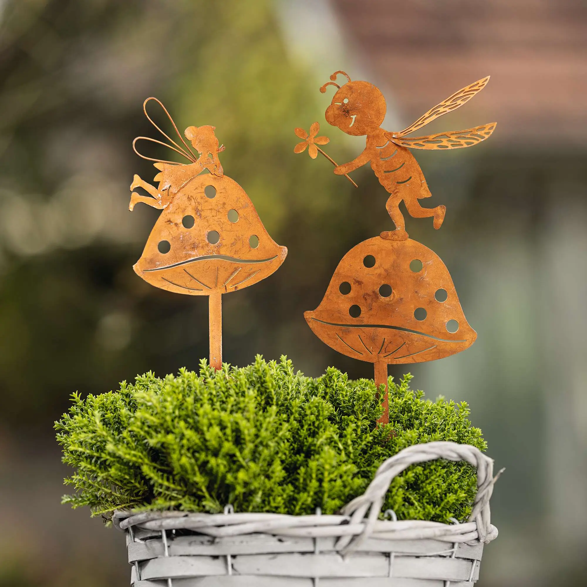 Acheter Lot de 2 pics de jardin "amis des champignons"  dans la boutique en ligne de Frank Flechtwaren pour Pâques