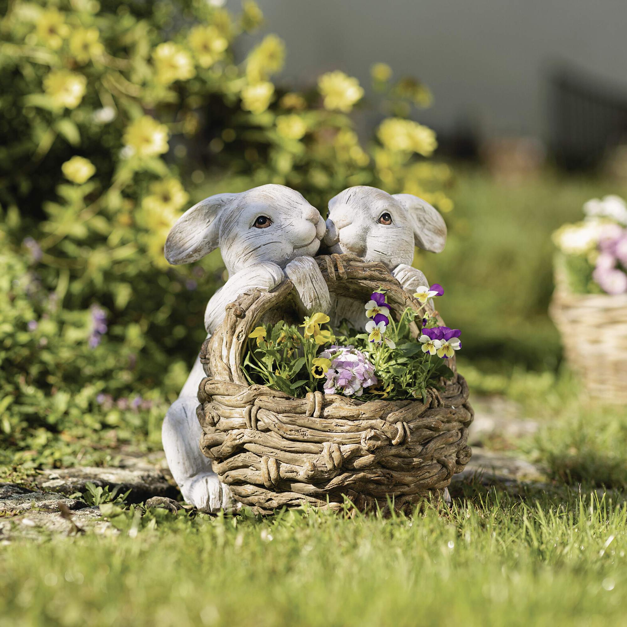 Acheter Jardinière "couple de lapins"  dans la boutique en ligne de Frank Flechtwaren