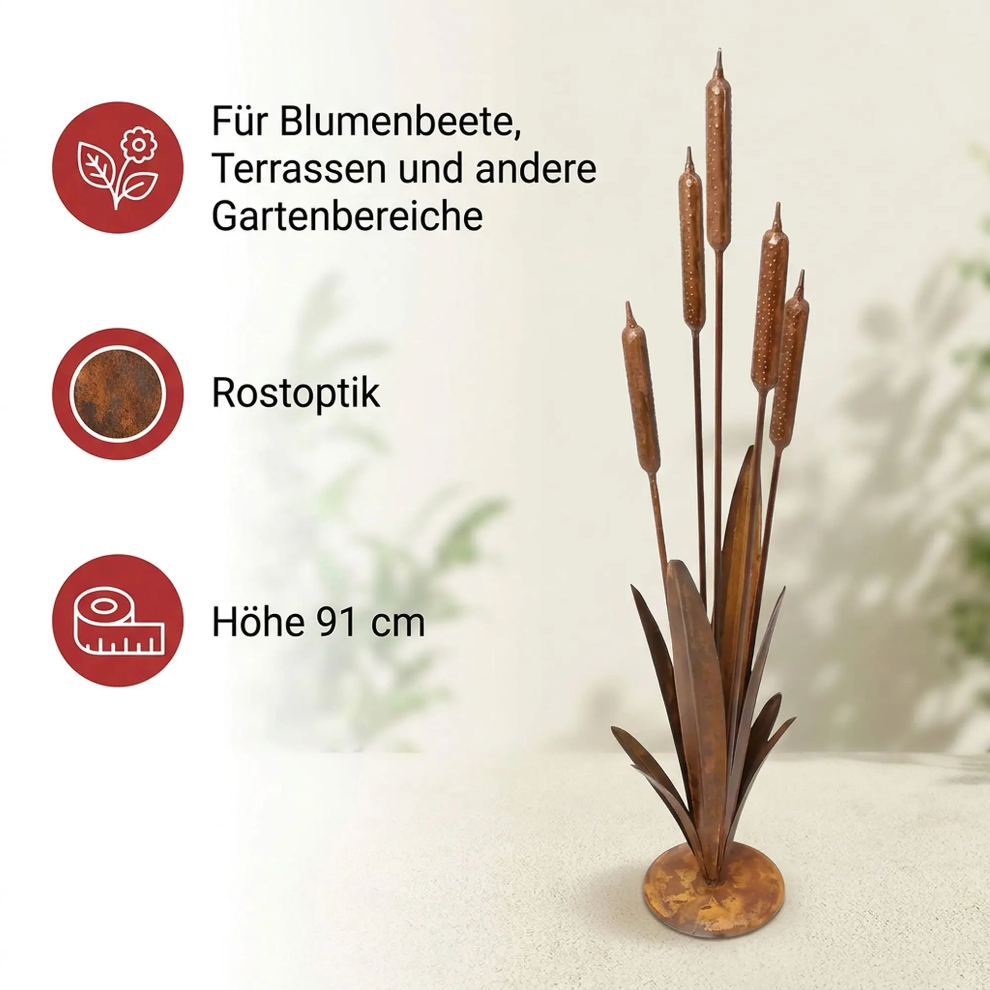 Acheter Décoration de jardin "roseaux"  dans la boutique en ligne de Frank Flechtwaren pour Décoration rouille pour votre jardin