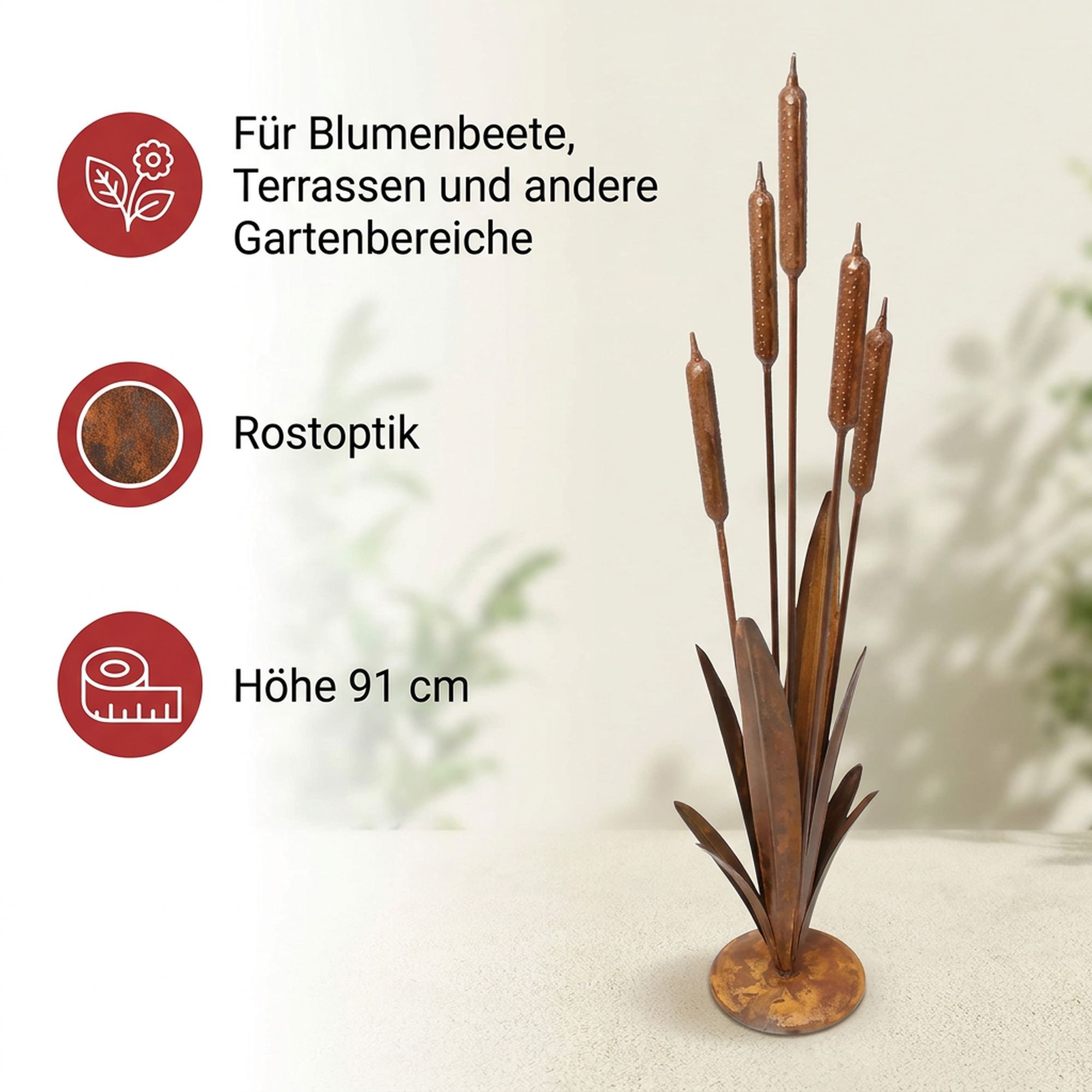 Acheter Décoration de jardin "roseaux"  dans la boutique en ligne de Frank Flechtwaren pour Décoration rouille pour votre jardin