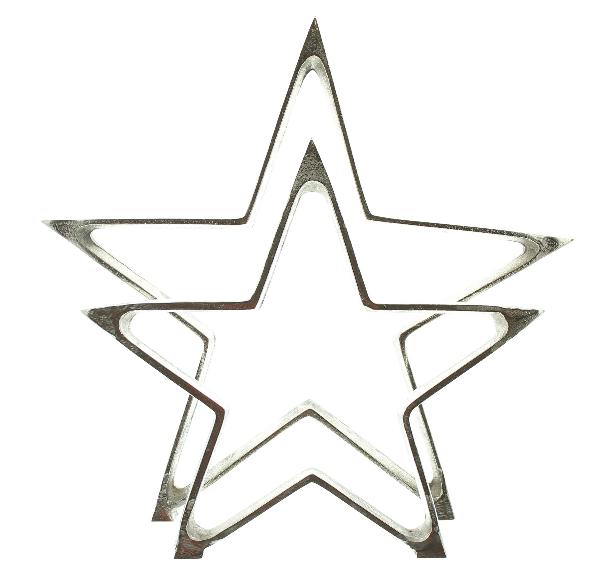 Acheter Lot de 2 étoiles "argentées"  dans la boutique en ligne de Frank Flechtwaren pour Étoiles