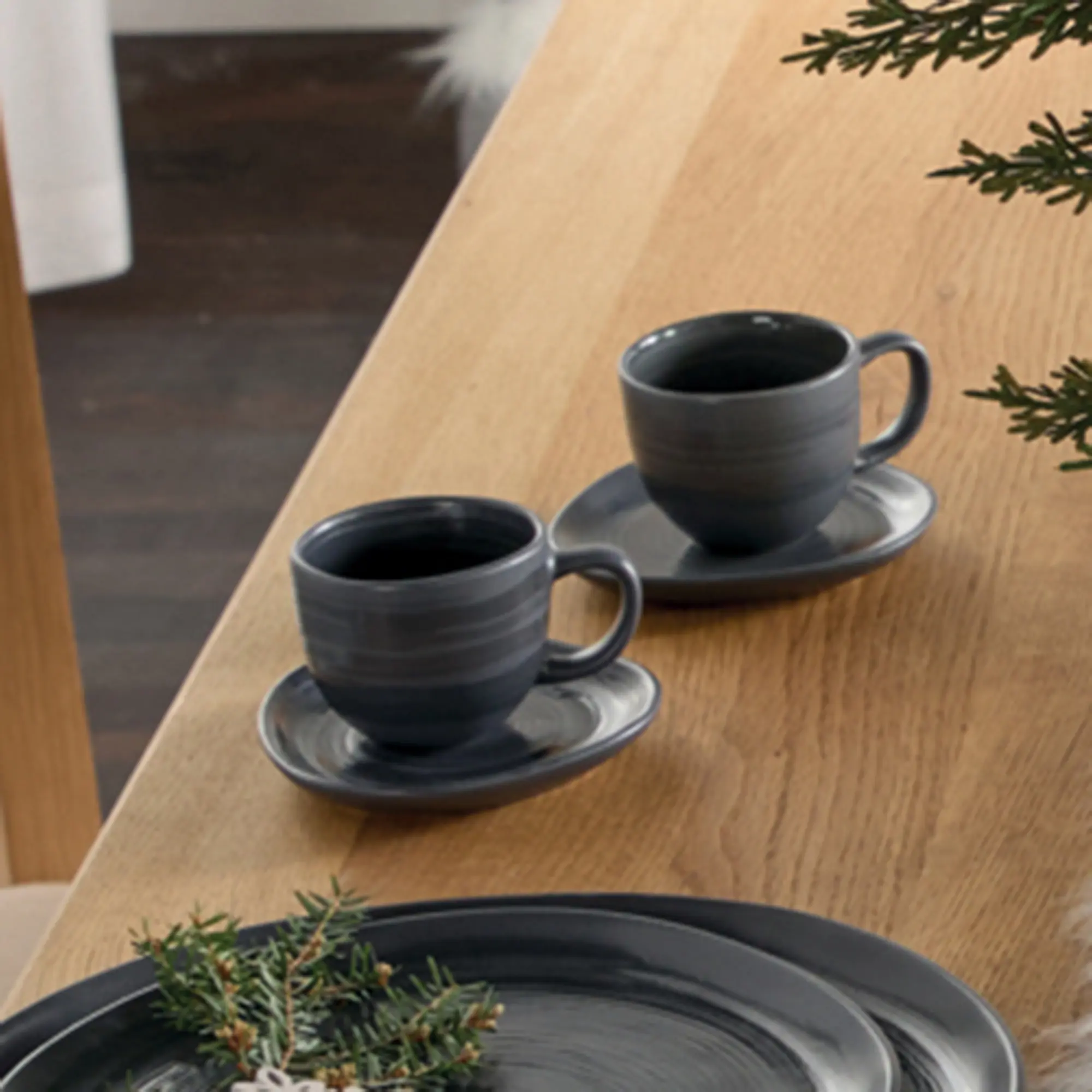 Acheter Tasse à expresso avec soucoupe « Circle », lot de 2.  dans la boutique en ligne de Frank Flechtwaren pour Cuisine