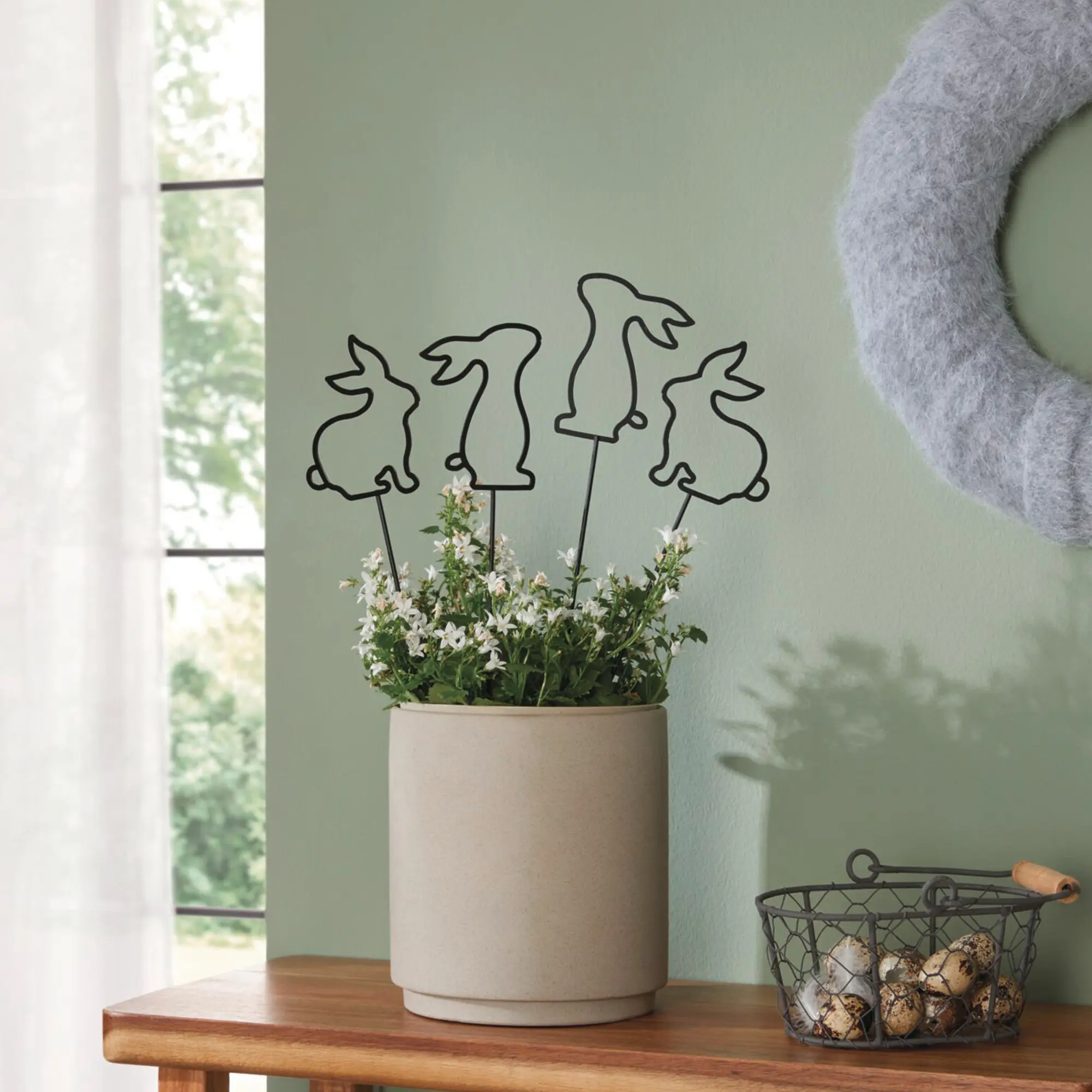 Acheter Lot de 4 pics fleurs "bande de lapins "  dans la boutique en ligne de Frank Flechtwaren