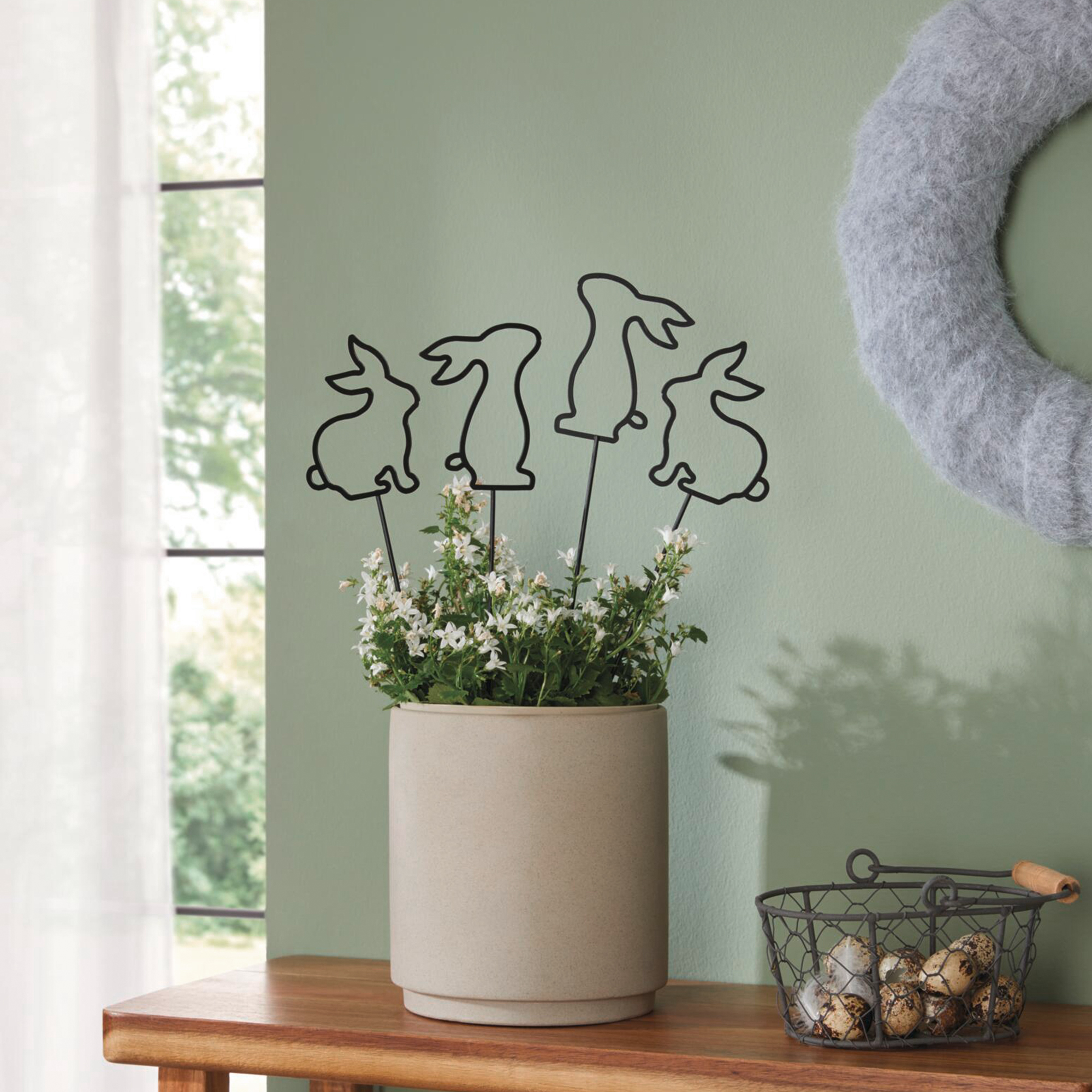 Acheter Lot de 4 pics fleurs "bande de lapins "  dans la boutique en ligne de Frank Flechtwaren