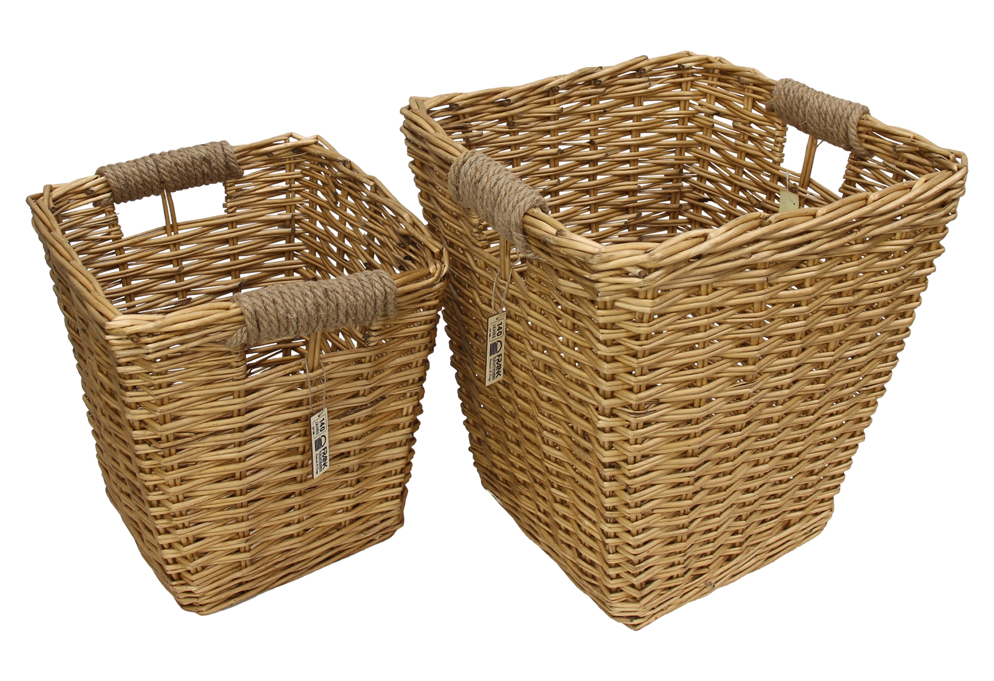 Acheter Lot de 2 corbeilles "osier entier"  dans la boutique en ligne de Frank Flechtwaren pour Paniers de remplissage &amp; universels