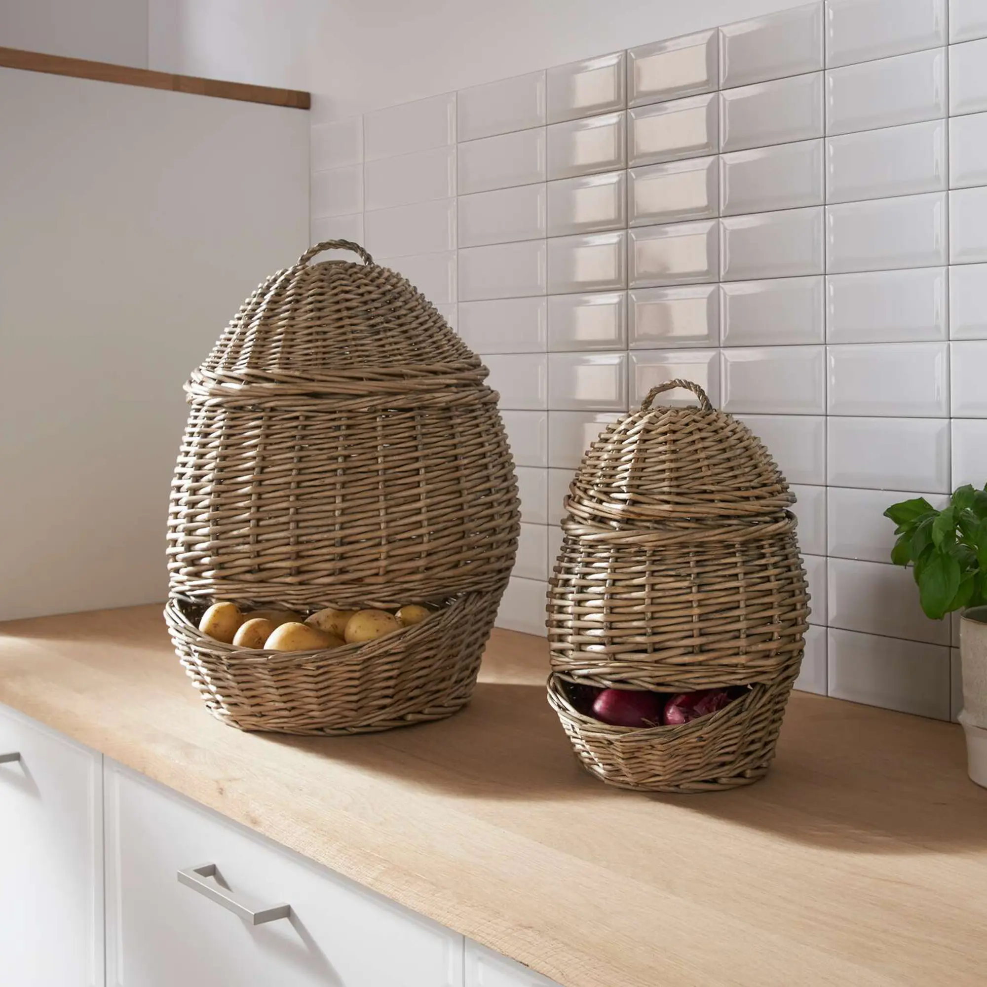 Acheter Lot de 2 paniers à légumes « osier »  dans la boutique en ligne de Frank Flechtwaren pour Cuisine
