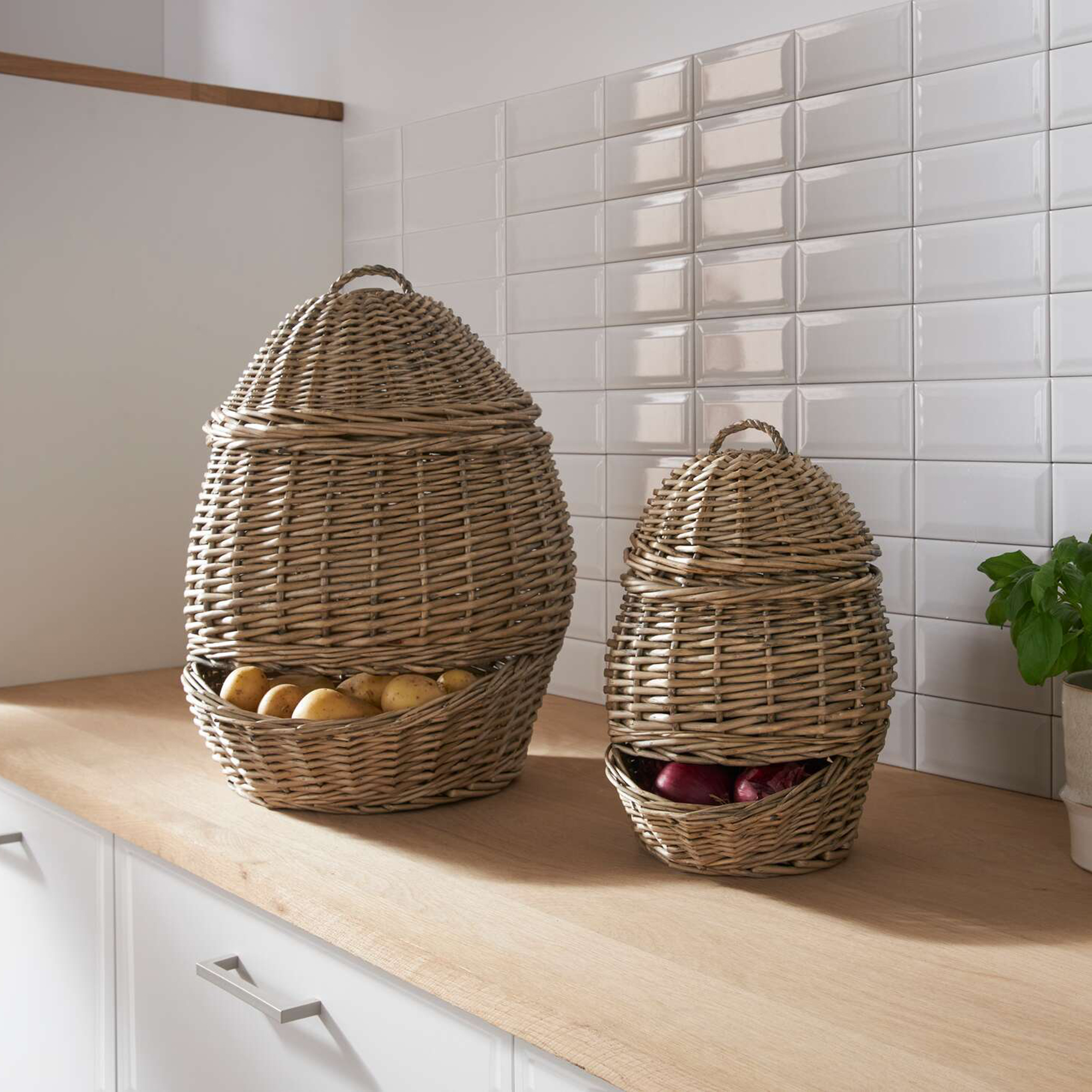 Acheter Lot de 2 paniers à légumes « osier »  dans la boutique en ligne de Frank Flechtwaren