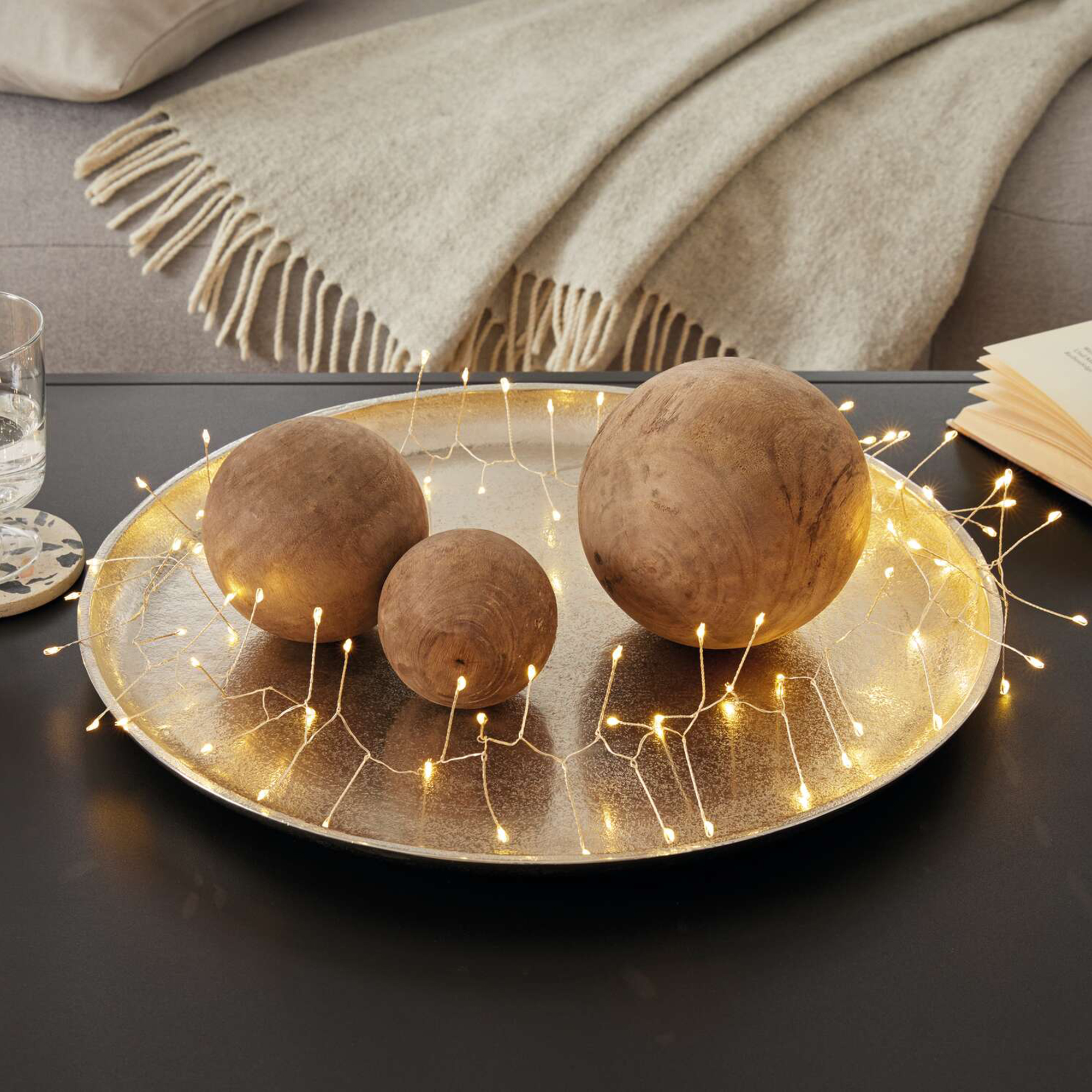 Acheter Lot de 3 boules "Bois de manguier"  dans la boutique en ligne de Frank Flechtwaren pour Boules décoratives