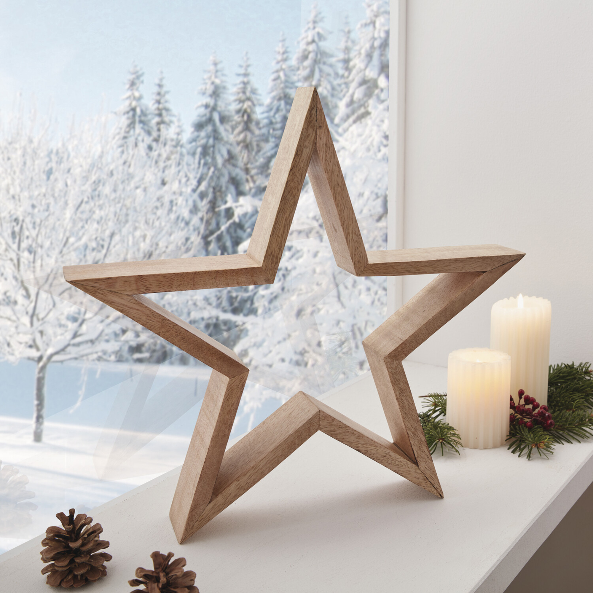 Acheter Grande étoile "bois de manguier"  dans la boutique en ligne de Frank Flechtwaren pour Noël