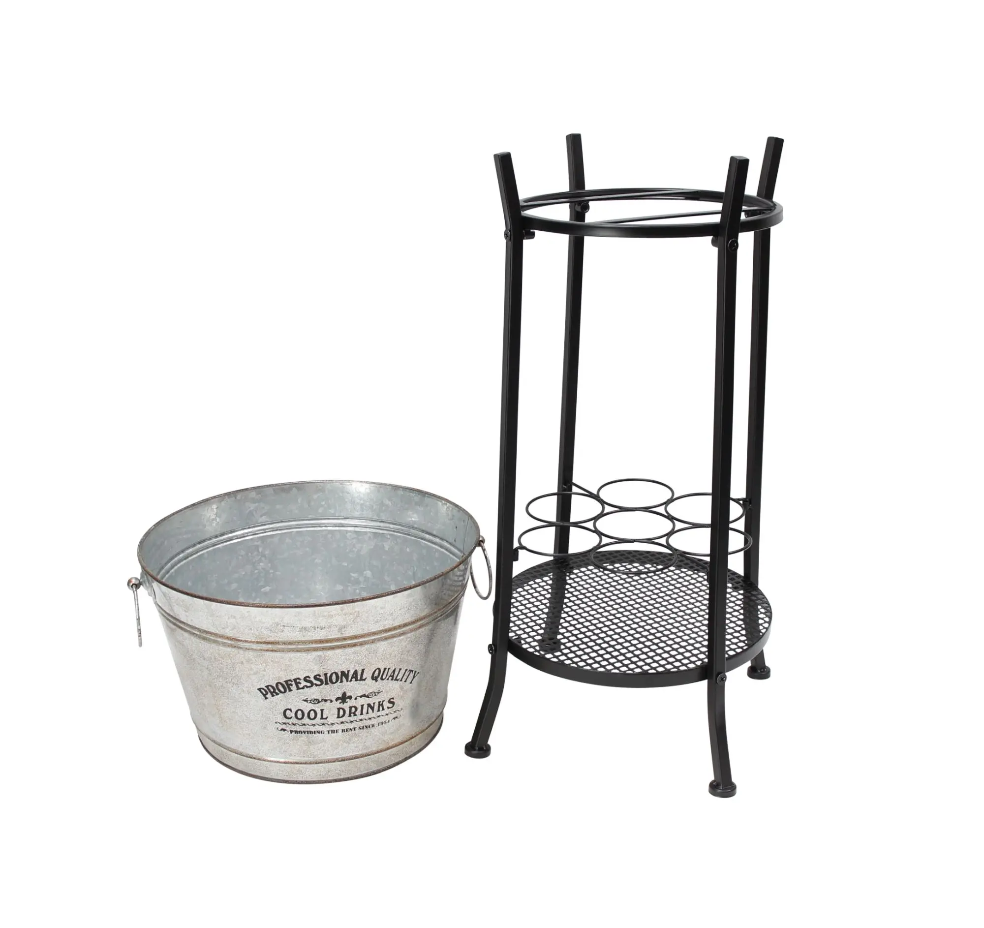 Acheter Présentoir à boissons "Cool Drinks", 2 pièces  dans la boutique en ligne de Frank Flechtwaren pour Barbecue &amp; détente