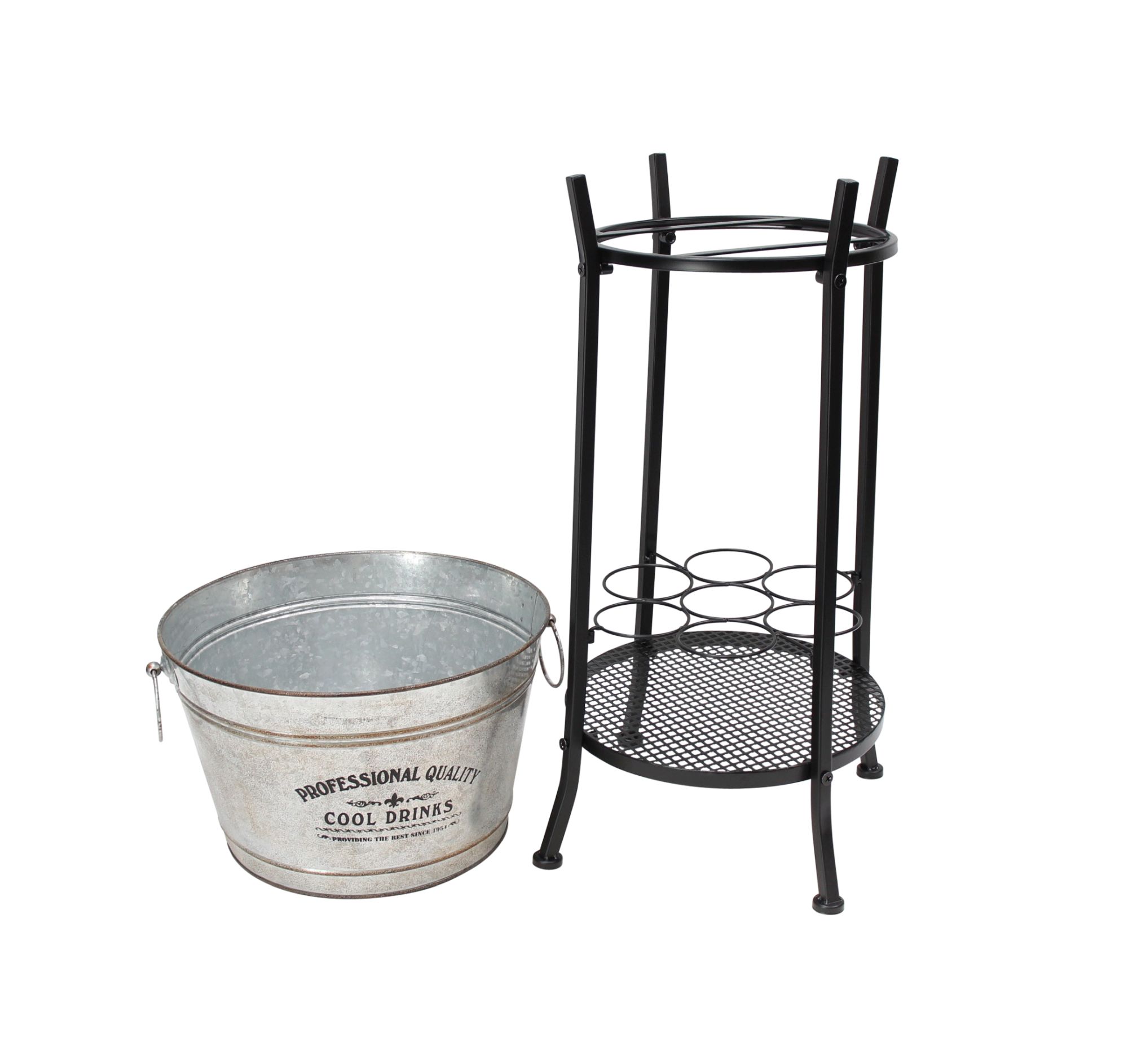 Acheter Présentoir à boissons "Cool Drinks", 2 pièces  dans la boutique en ligne de Frank Flechtwaren pour Barbecue &amp; détente