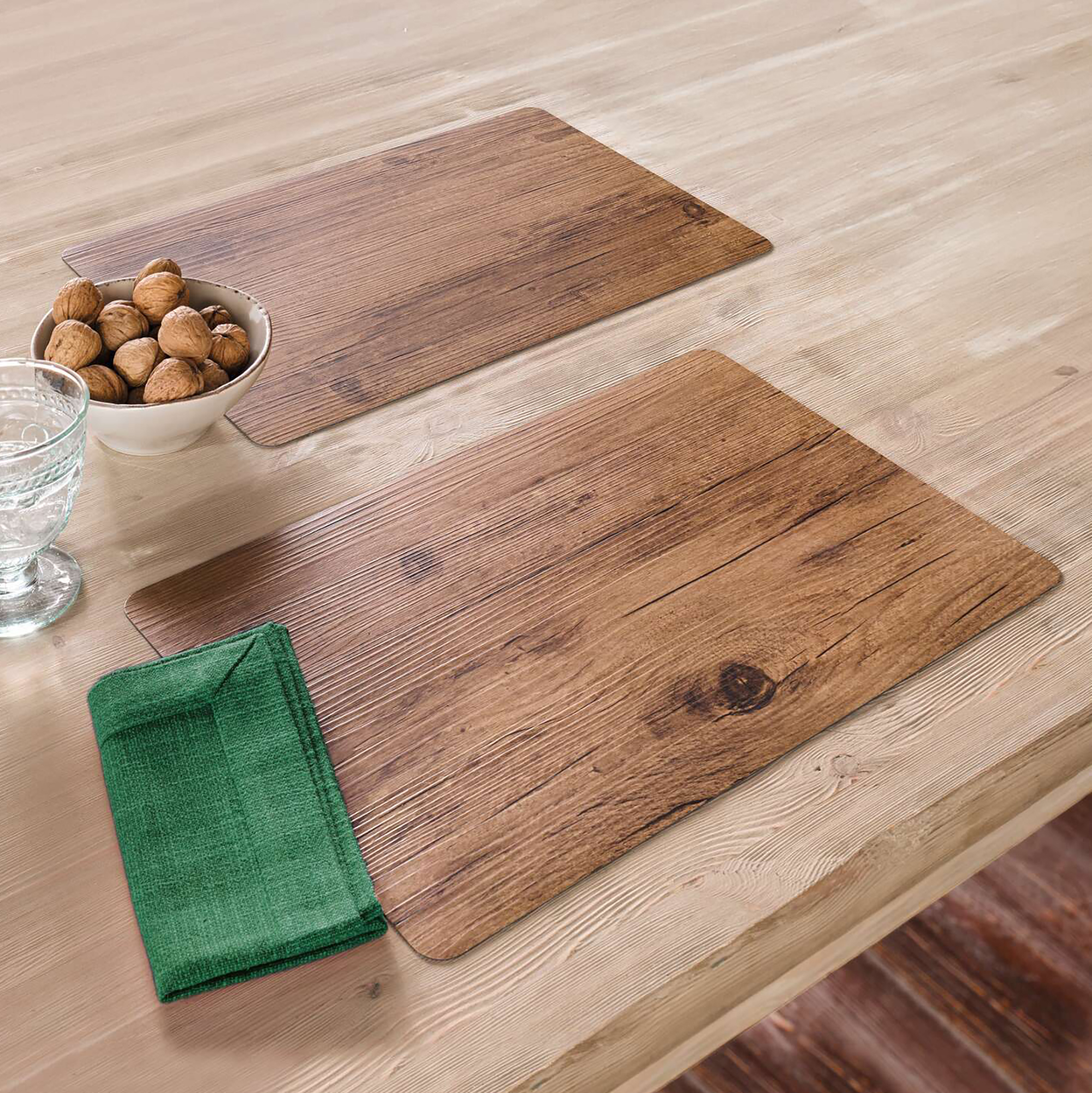 Acheter Lot de 2 sets de table "aspect bois"  dans la boutique en ligne de Frank Flechtwaren