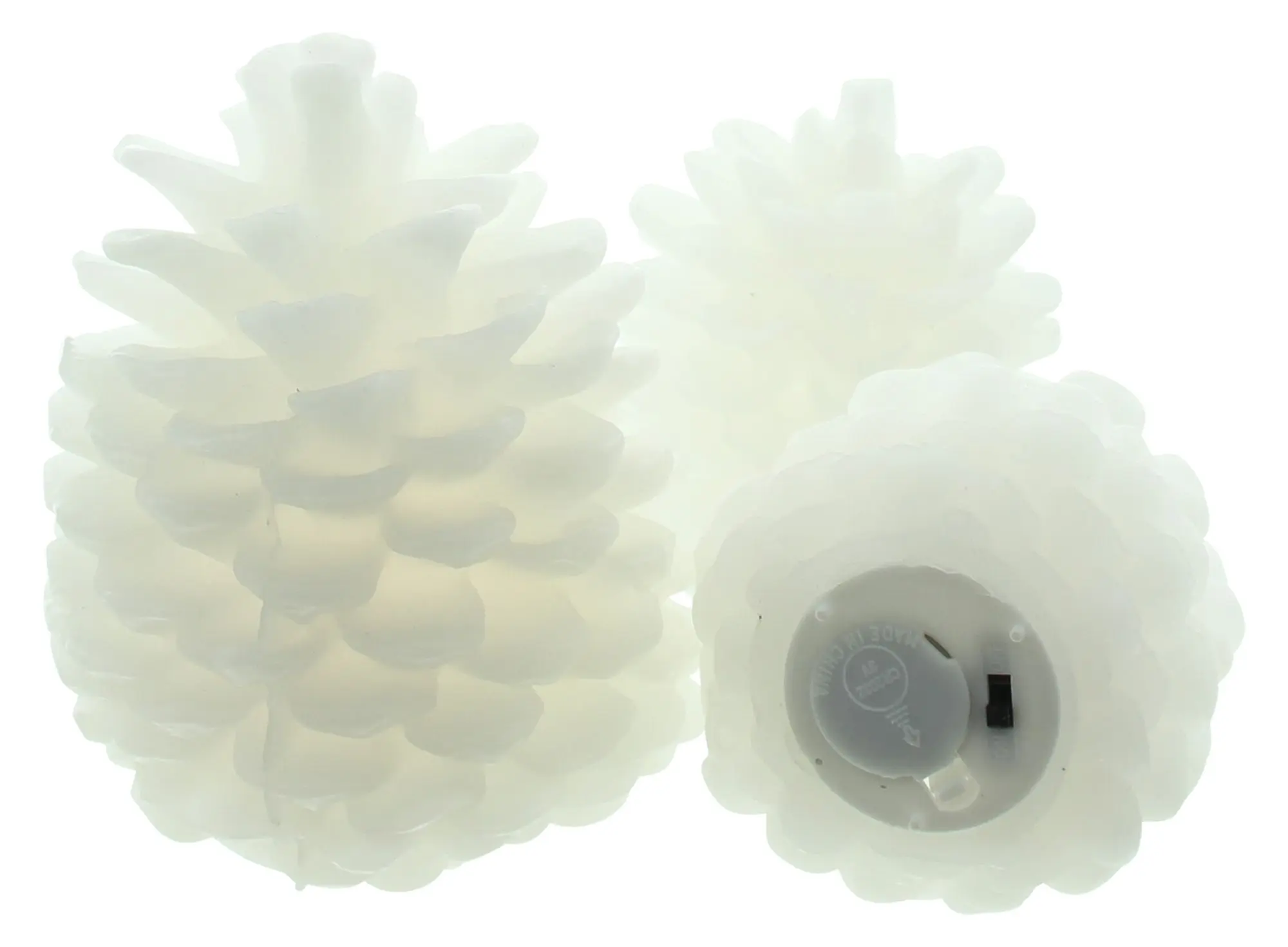 Acheter Lot de 3 pommes de pin LED "neige"  dans la boutique en ligne de Frank Flechtwaren pour Décoration de table LED