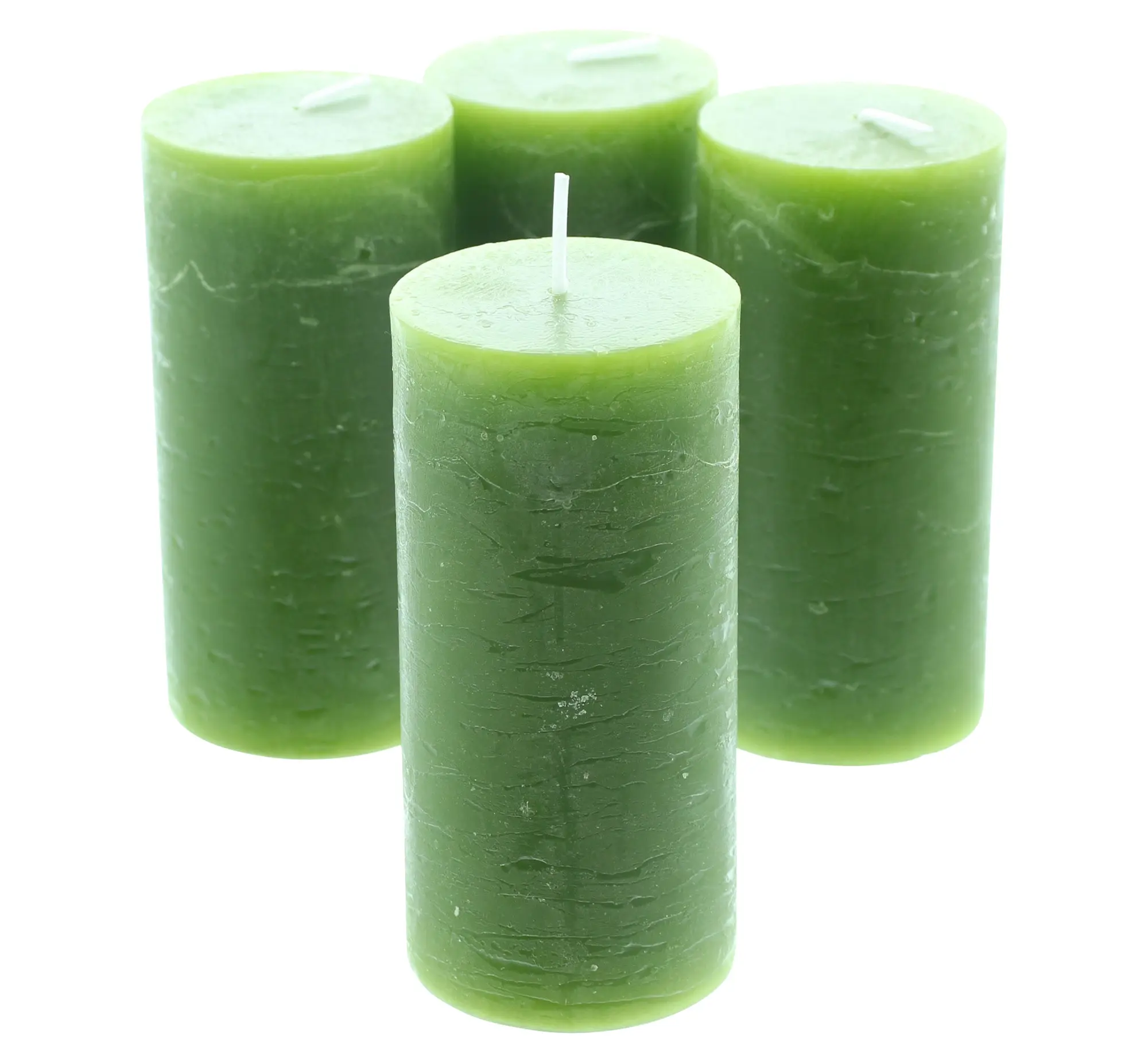 Acheter Lot de 4 bougies "vert rustique"  dans la boutique en ligne de Frank Flechtwaren