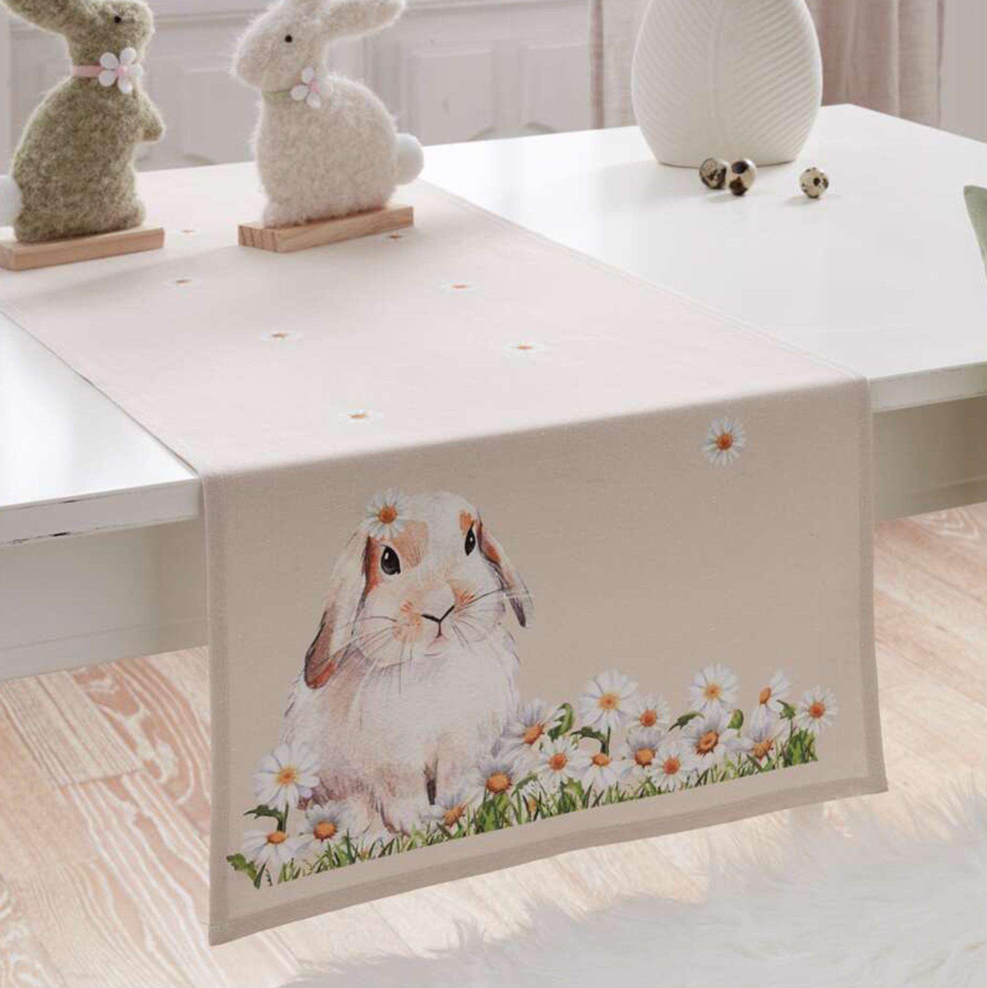 Acheter Chemin de table "lapin fleurs"  dans la boutique en ligne de Frank Flechtwaren