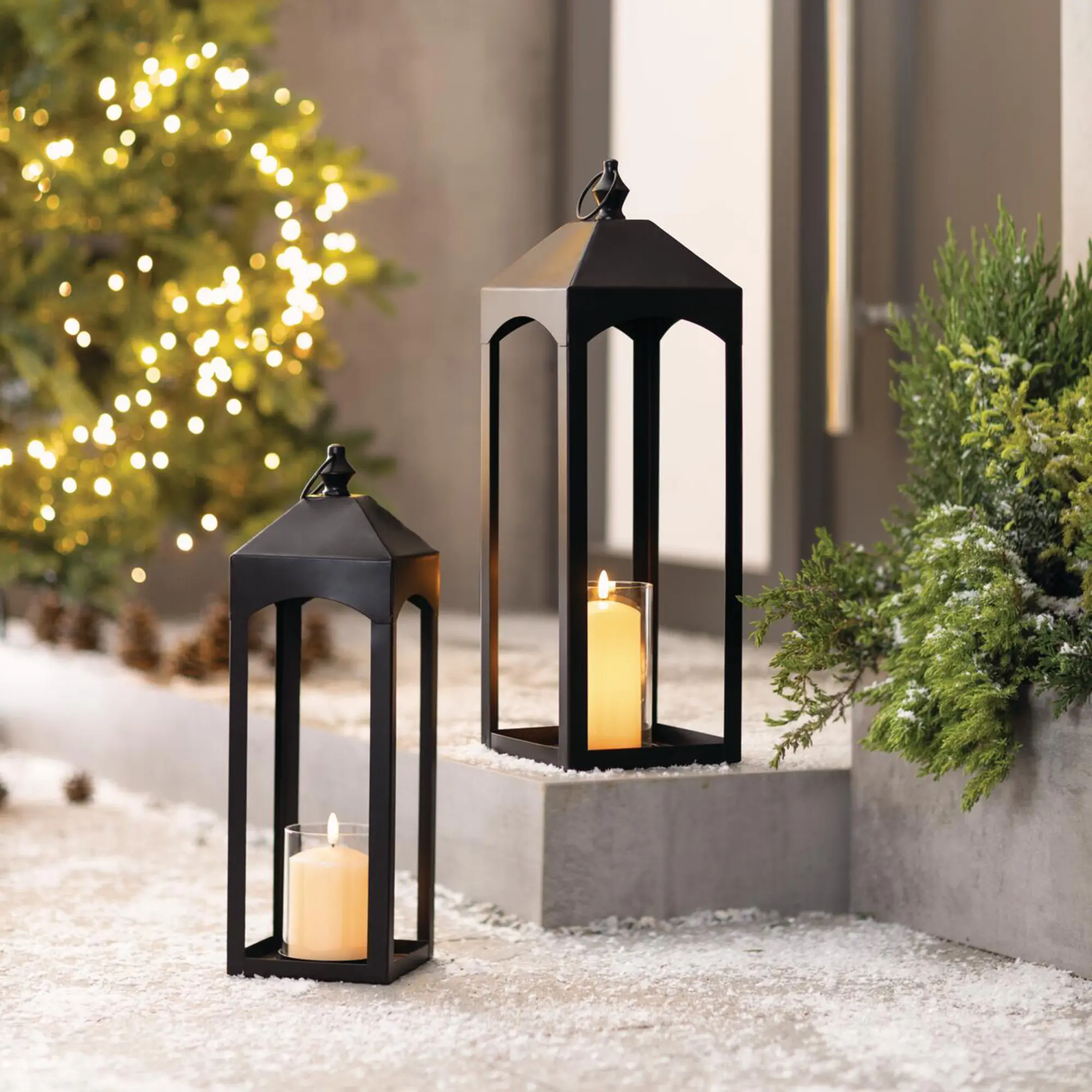 Acheter Lot de 2 lanternes "Noire"  dans la boutique en ligne de Frank Flechtwaren