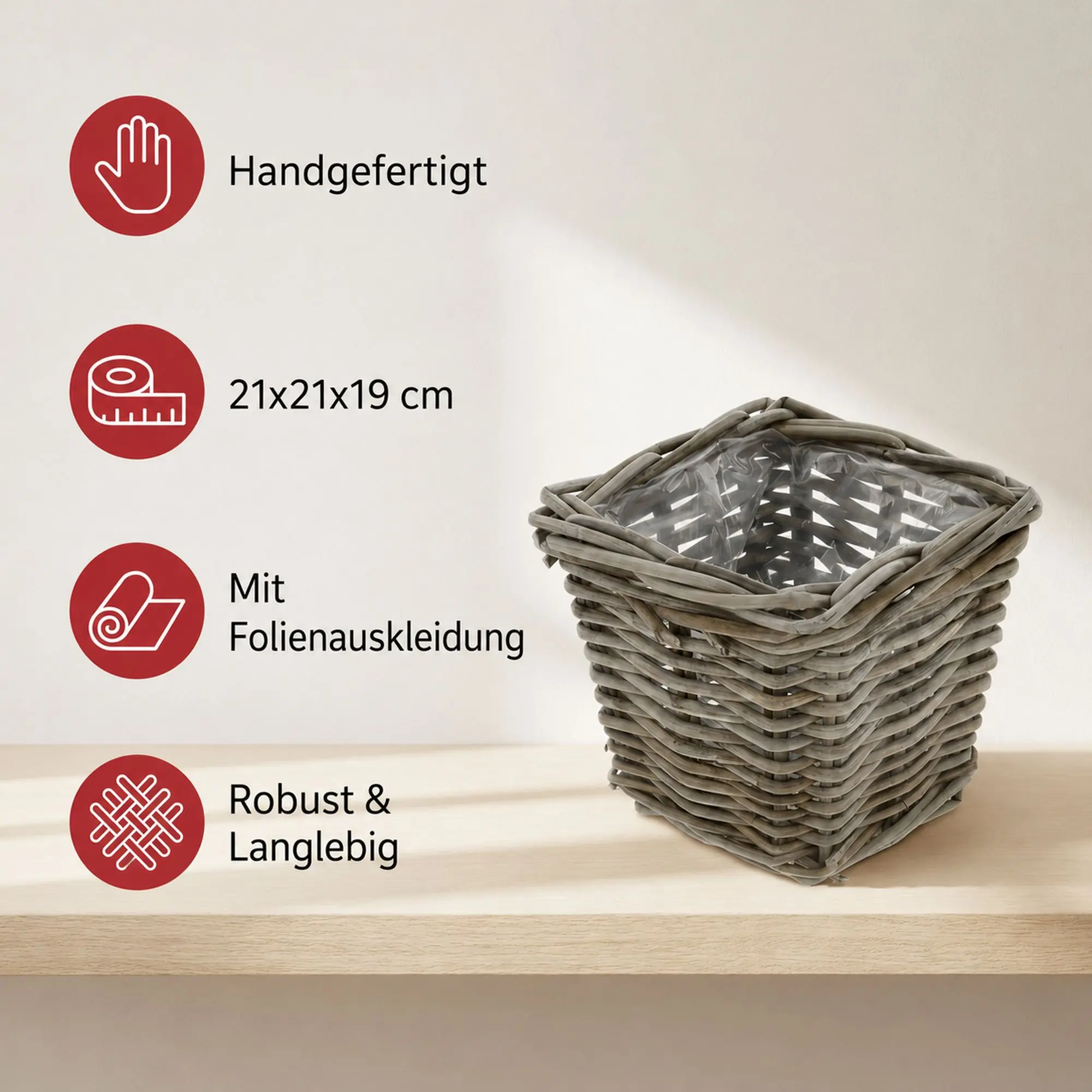 Acheter Jardinière "rotin", PM  dans la boutique en ligne de Frank Flechtwaren pour Jardin de Pâques coloré