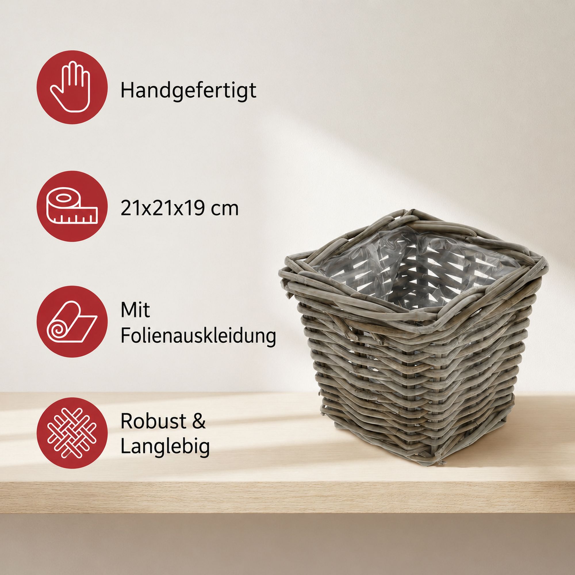 Acheter Jardinière "rotin", PM  dans la boutique en ligne de Frank Flechtwaren pour Jardin de Pâques coloré