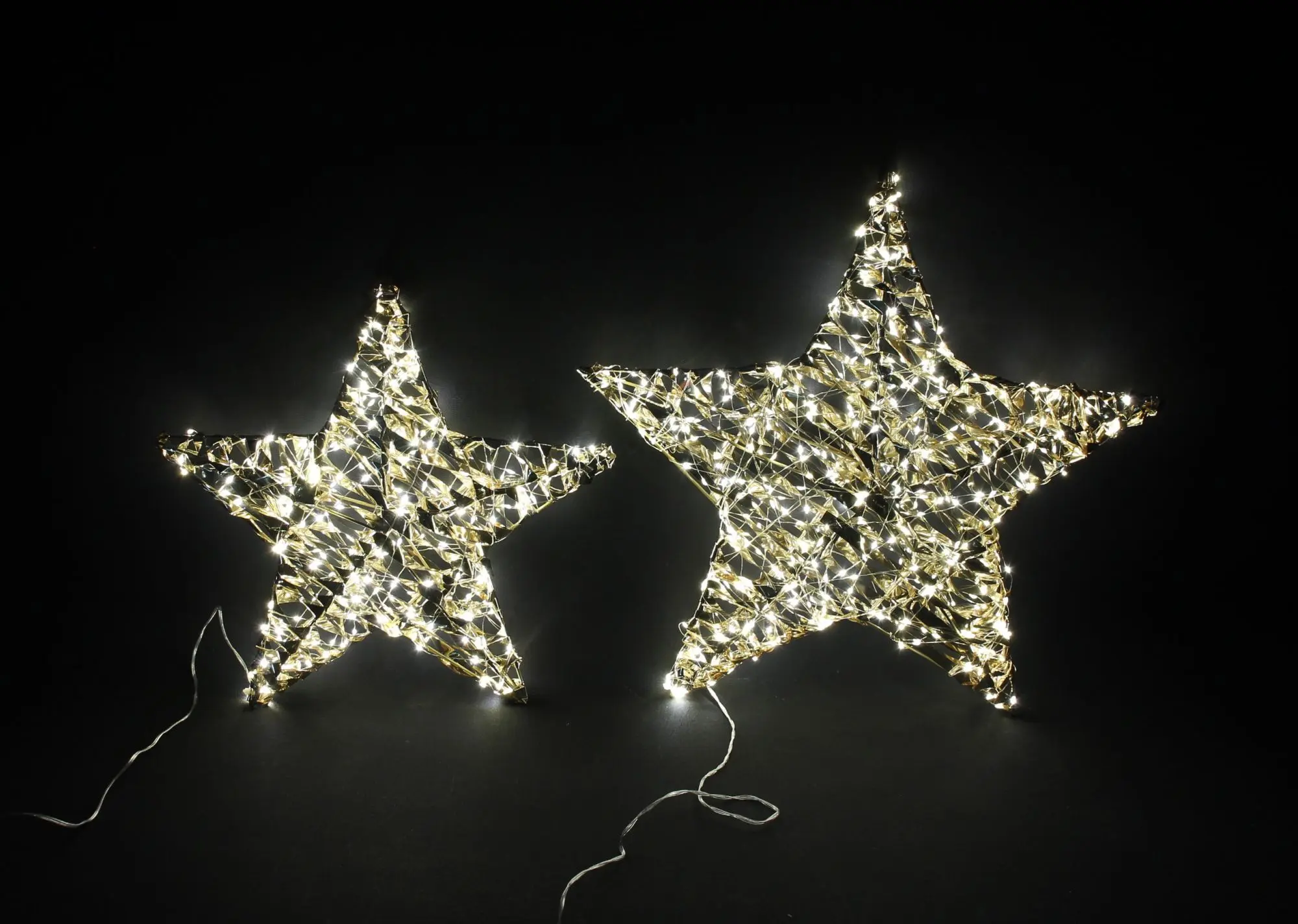 Acheter Étoile LED « Golden », 2 lot de Set dans la boutique en ligne de Frank Flechtwaren pour Luminaires de jardin