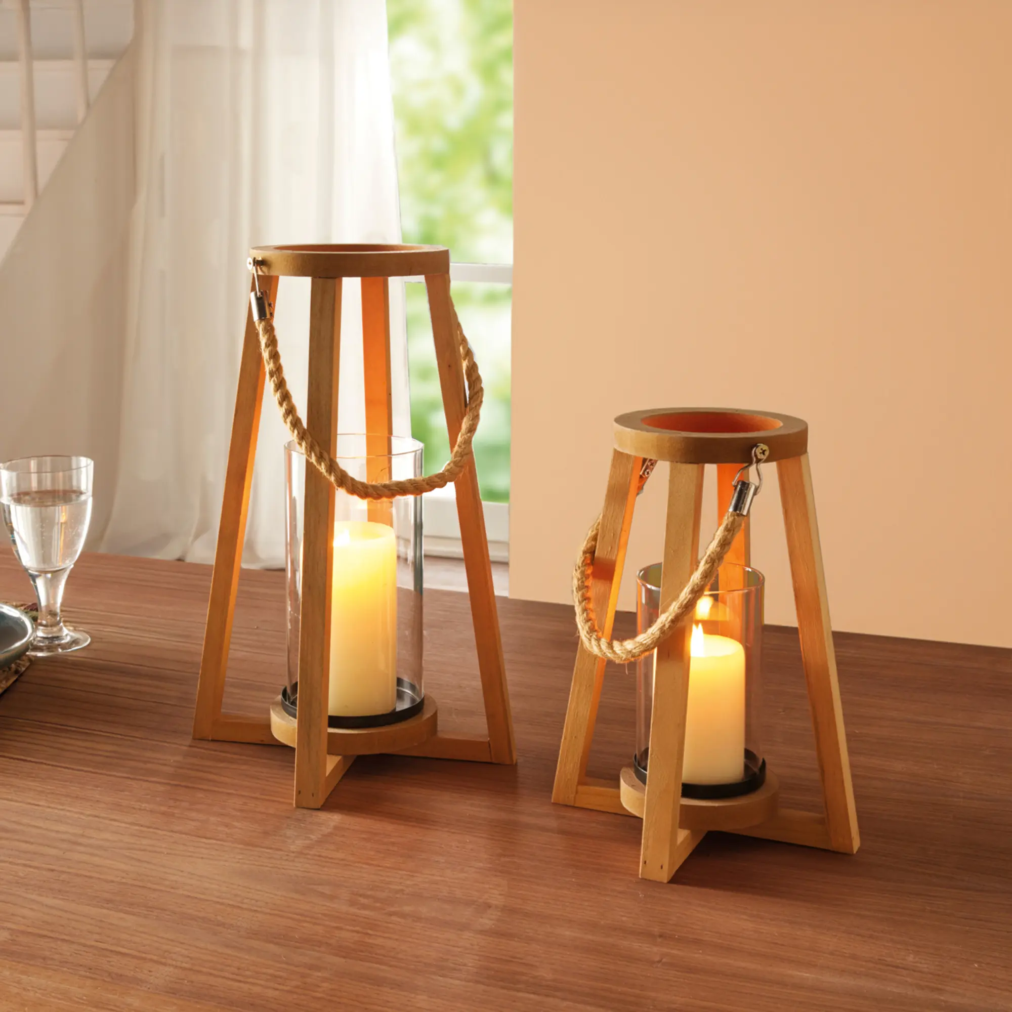 Acheter Lot de 2 lanternes "conique"  dans la boutique en ligne de Frank Flechtwaren pour Lanternes