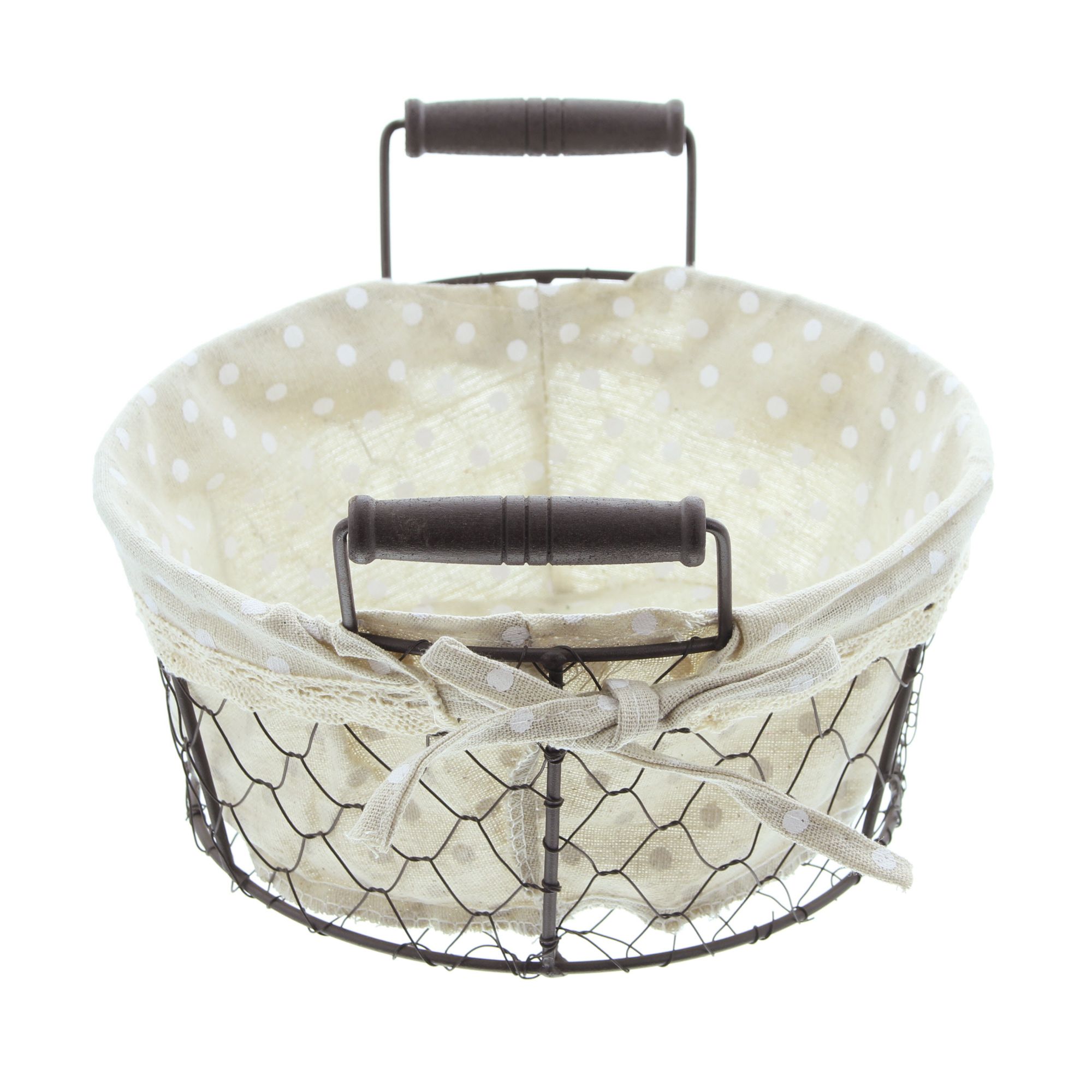 Acheter Panier de rangement "petits pois", rond  dans la boutique en ligne de Frank Flechtwaren pour Cuisine