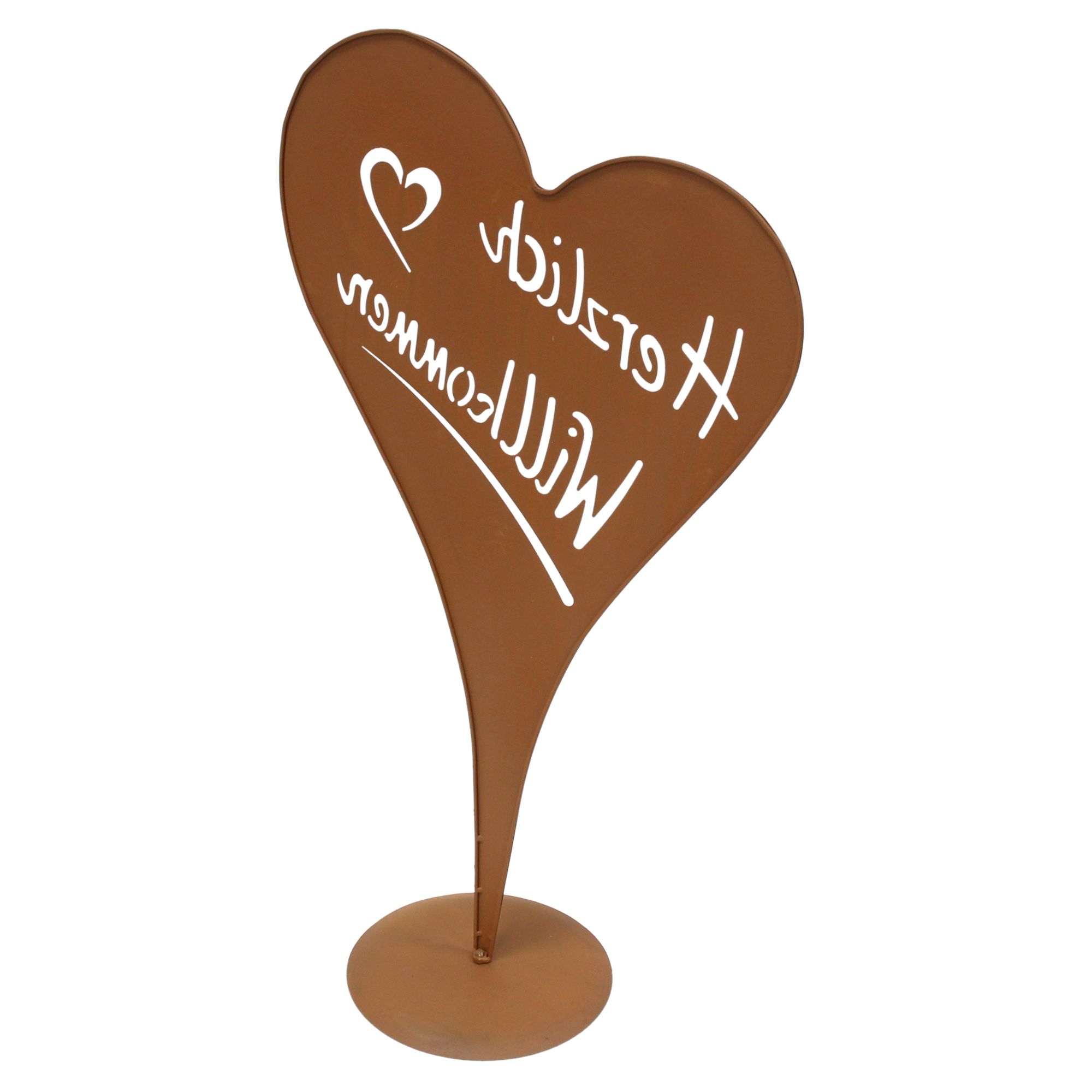 Acheter Coeur "Herzlich Willkommen"  dans la boutique en ligne de Frank Flechtwaren pour Décoration de jardin