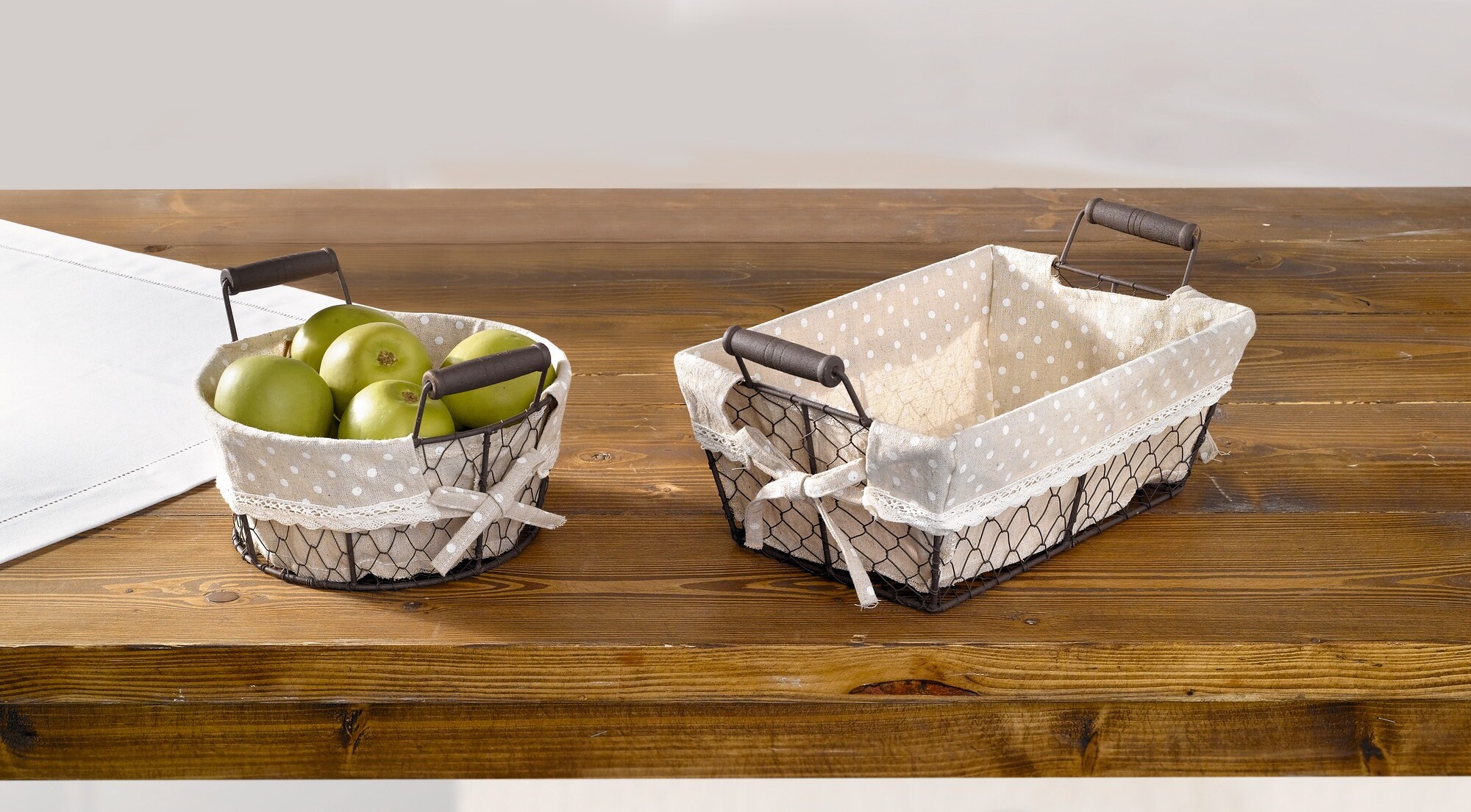 Acheter Panier de rangement "petits pois", rond  dans la boutique en ligne de Frank Flechtwaren pour Cuisine