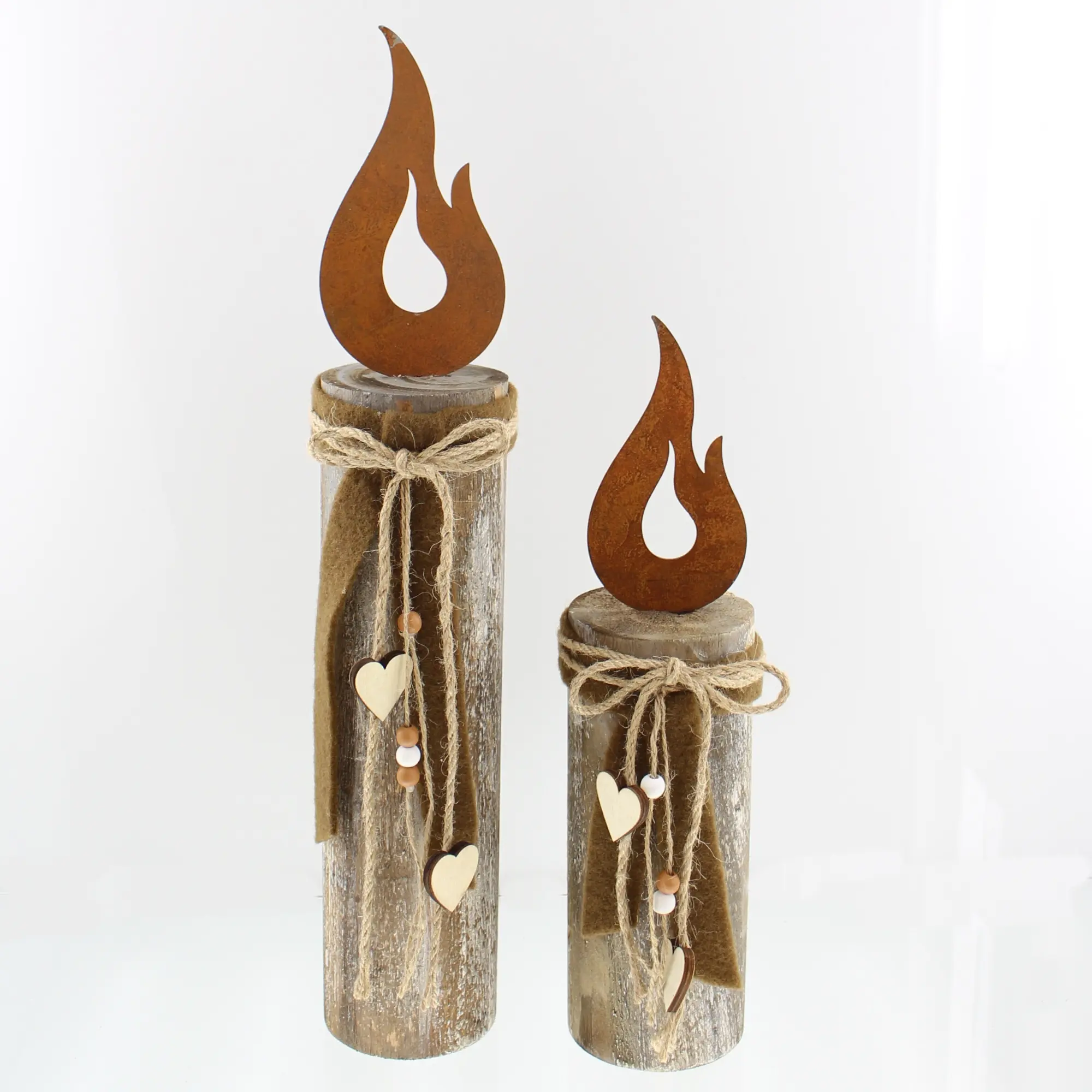 Acheter Lot de 2 colonnes "coeur enflammé"  dans la boutique en ligne de Frank Flechtwaren pour Colonnes décoratives