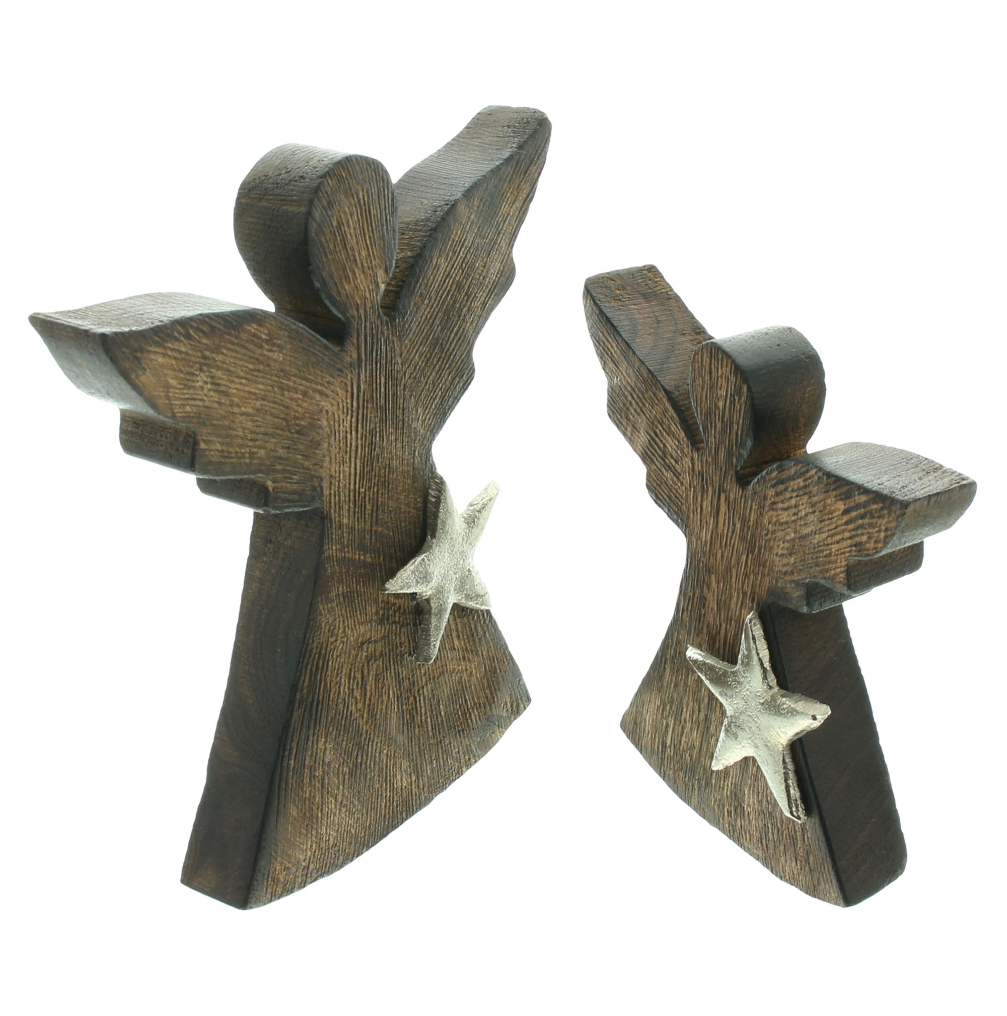 Acheter Lot de 2 anges "étoile argentée"  dans la boutique en ligne de Frank Flechtwaren pour Anges