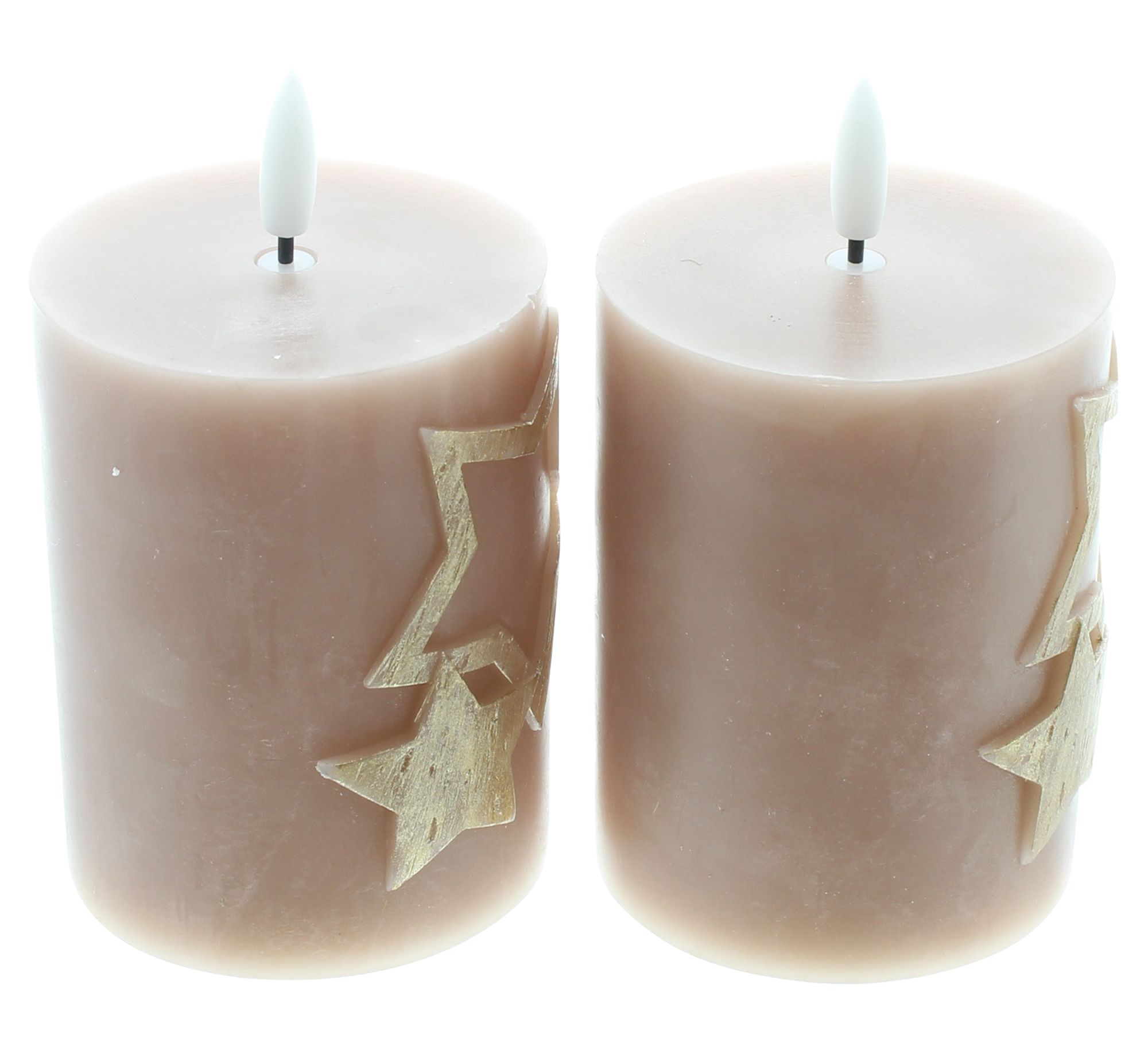 Acheter Lot de 2 bougies LED "étoiles", beige  dans la boutique en ligne de Frank Flechtwaren pour Bougies &amp; LEDs