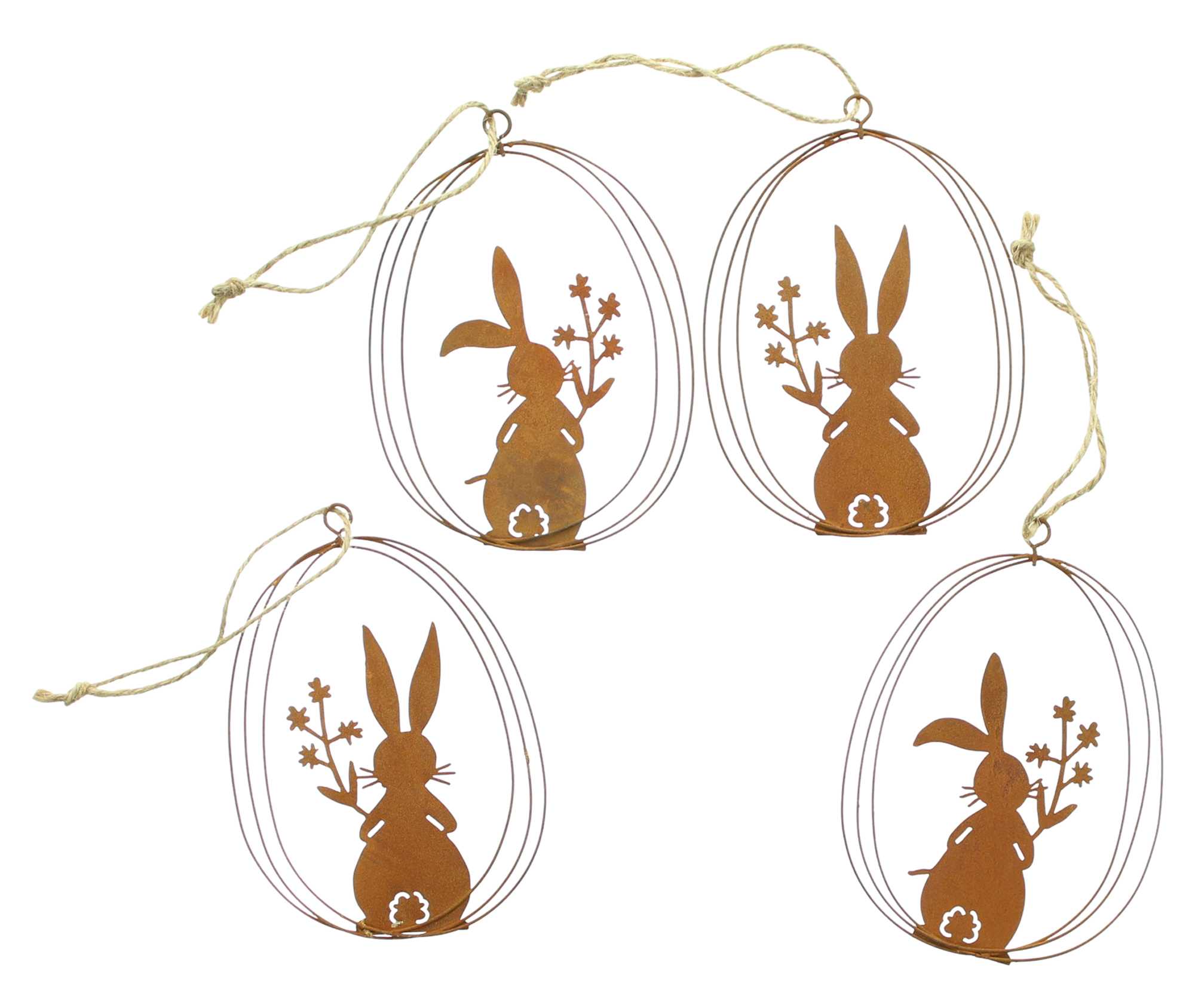 Acheter Lot de 4 suspensions "petit lapin"  dans la boutique en ligne de Frank Flechtwaren pour Pâques