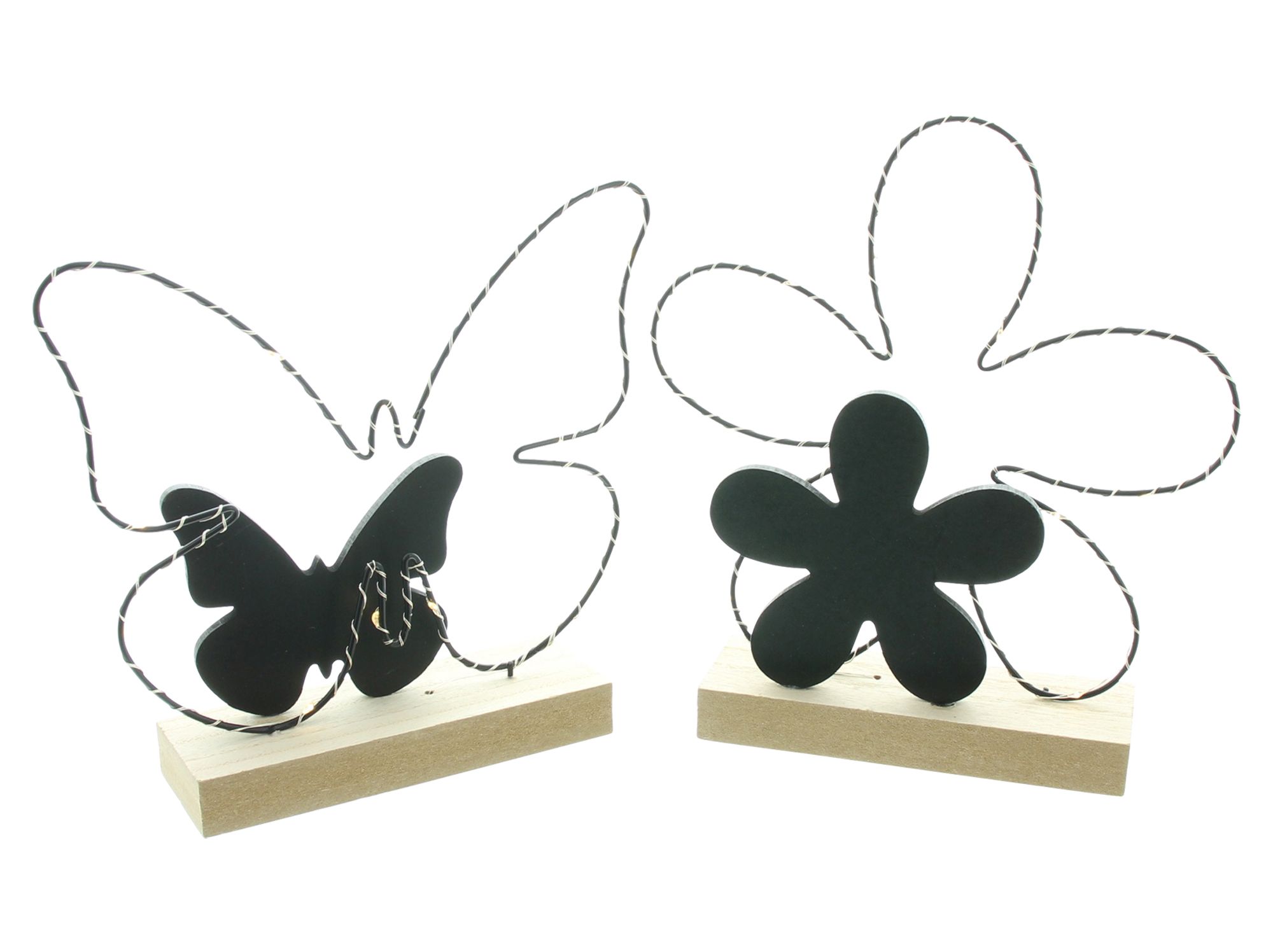 Acheter Lot de 2 déco LED "papillon et fleur"  dans la boutique en ligne de Frank Flechtwaren pour Pâques