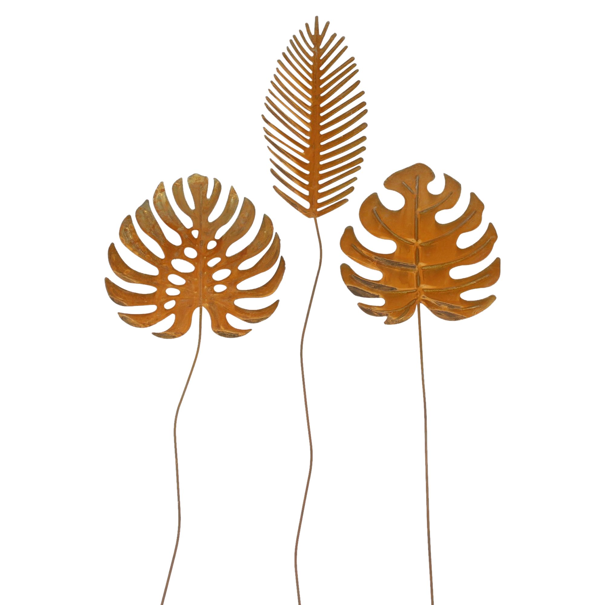 Acheter Lot de 3 pics de jardin "feuilles"  dans la boutique en ligne de Frank Flechtwaren pour Automne