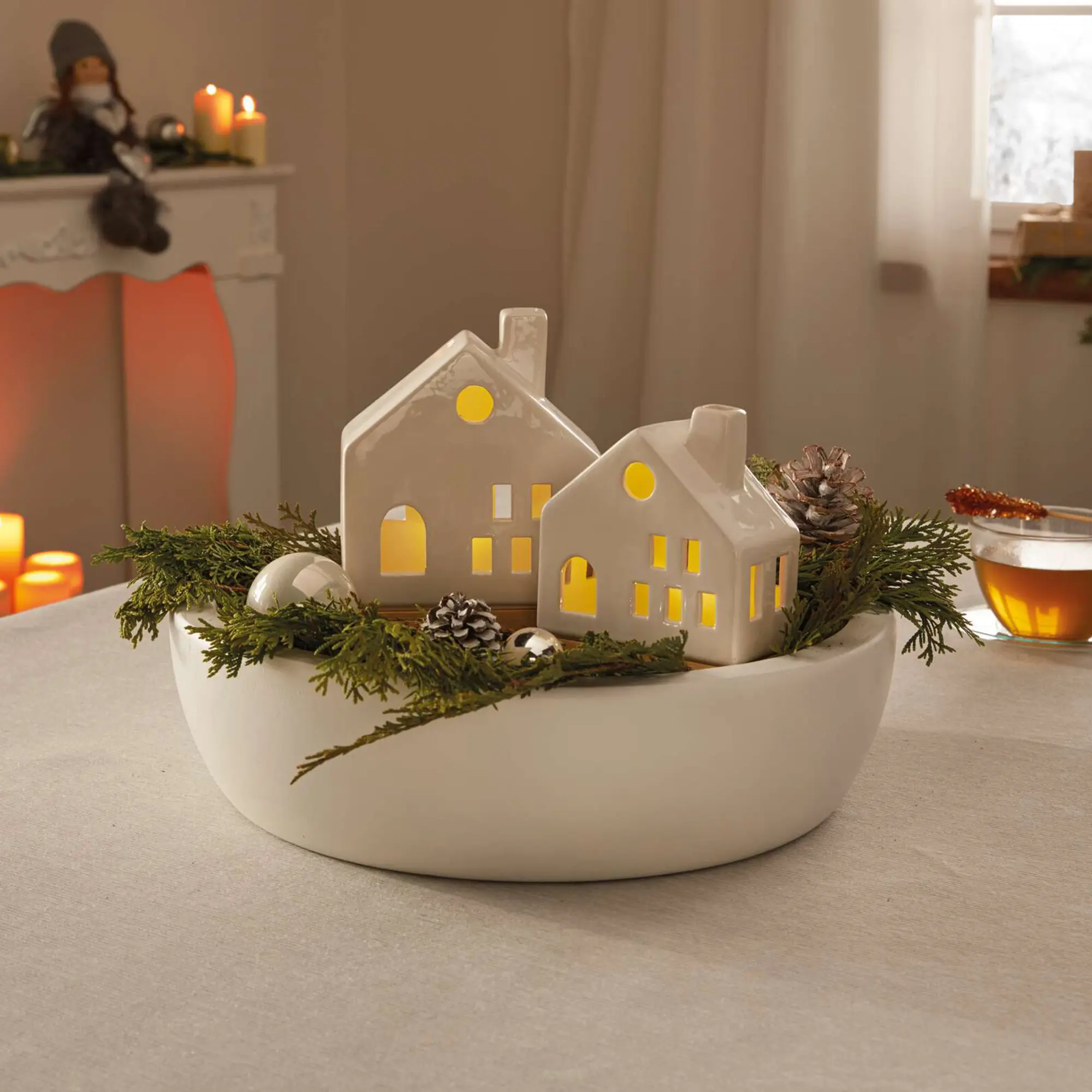 Acheter Lot de 2 maisons LED "blanc"  dans la boutique en ligne de Frank Flechtwaren