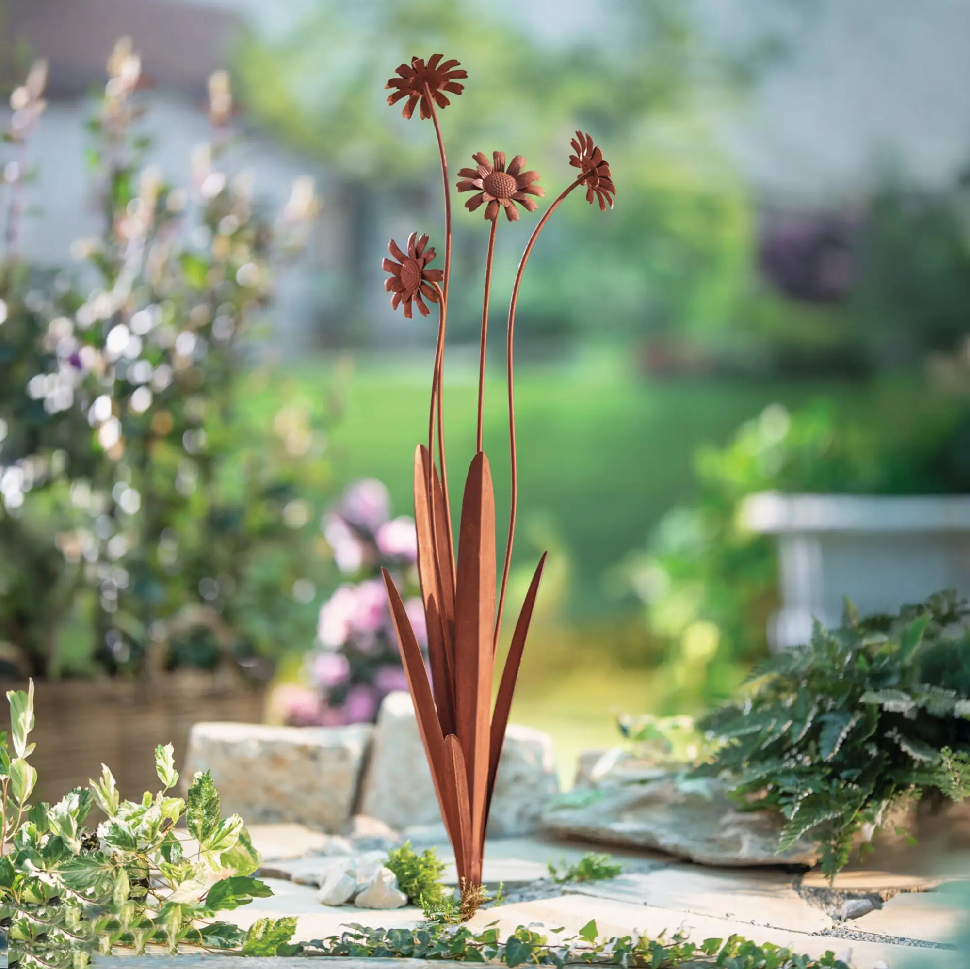 Acheter Pic de jardin "fleurs rouillées"  dans la boutique en ligne de Frank Flechtwaren