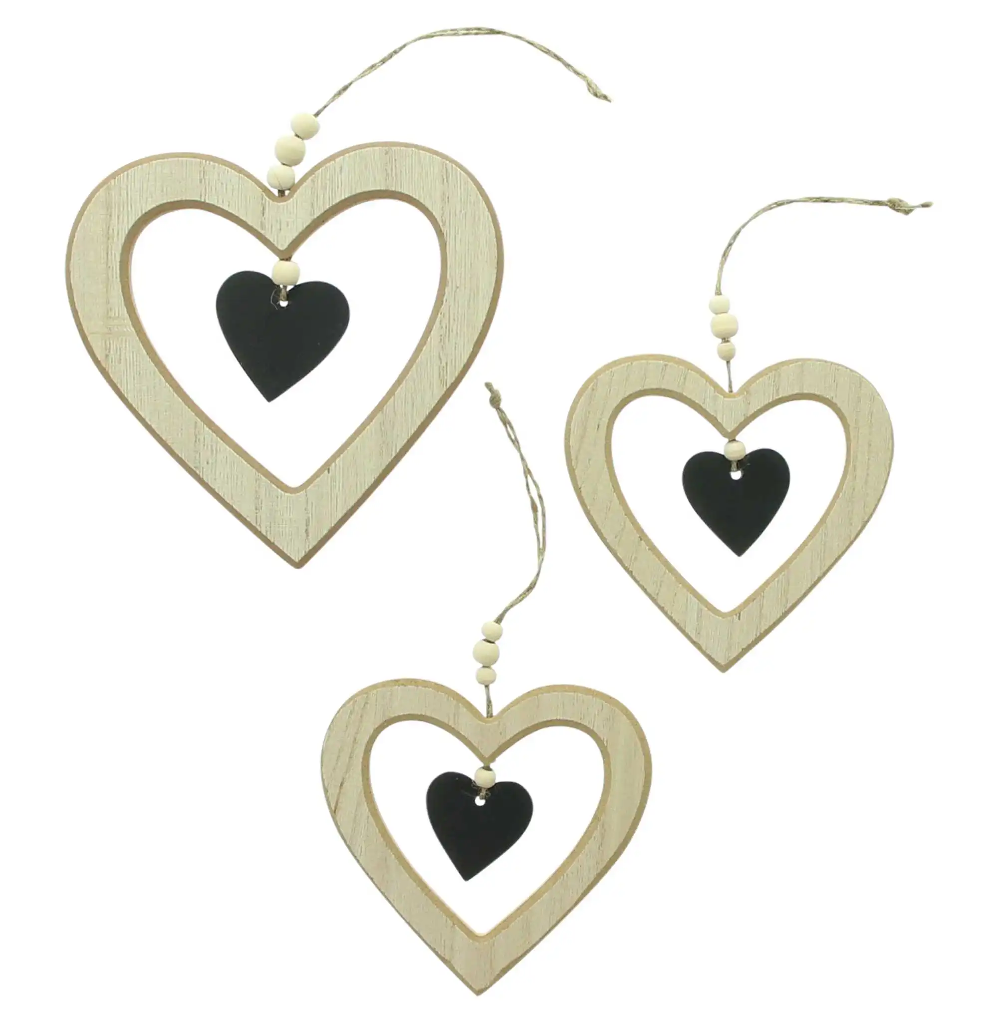 Acheter Lot de 3 suspensions "coeur"  dans la boutique en ligne de Frank Flechtwaren pour Pâques