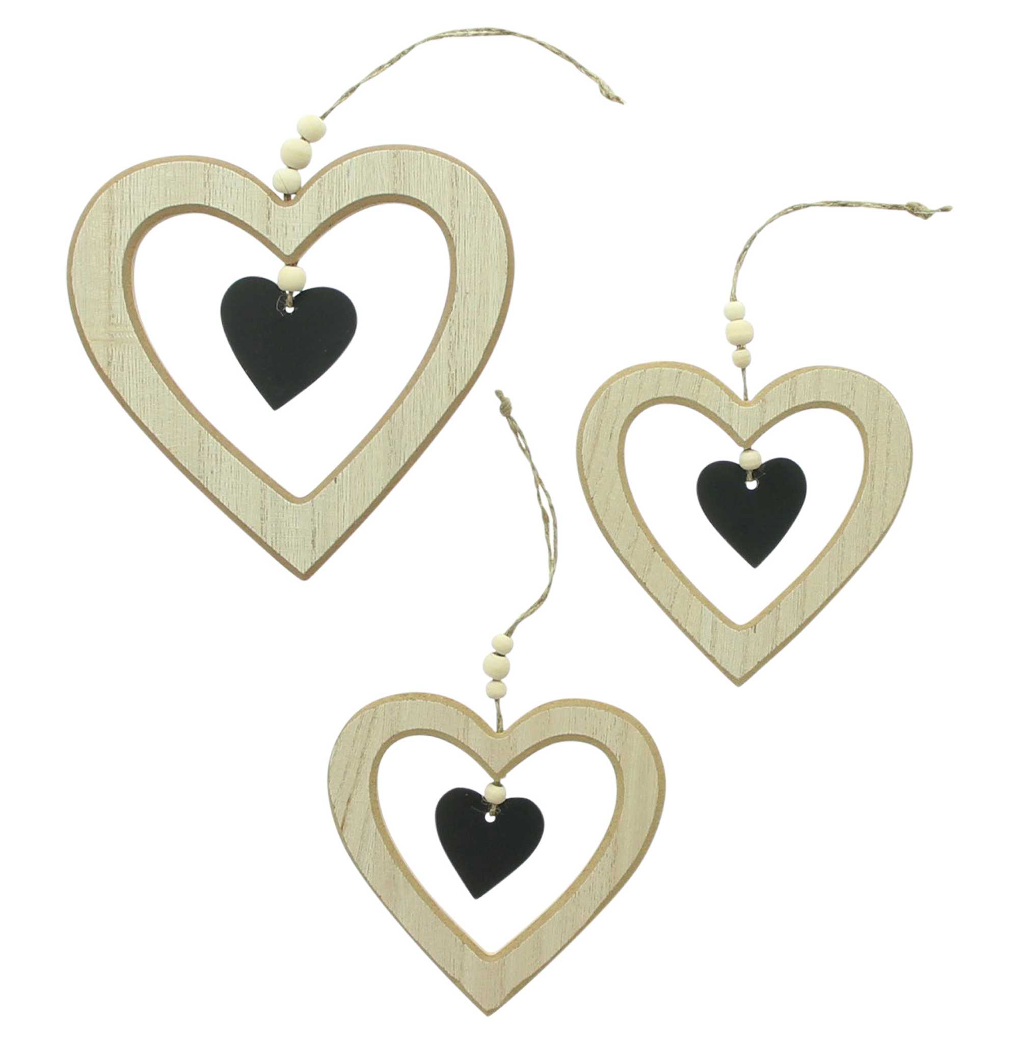 Acheter Lot de 3 suspensions "coeur"  dans la boutique en ligne de Frank Flechtwaren pour Pâques