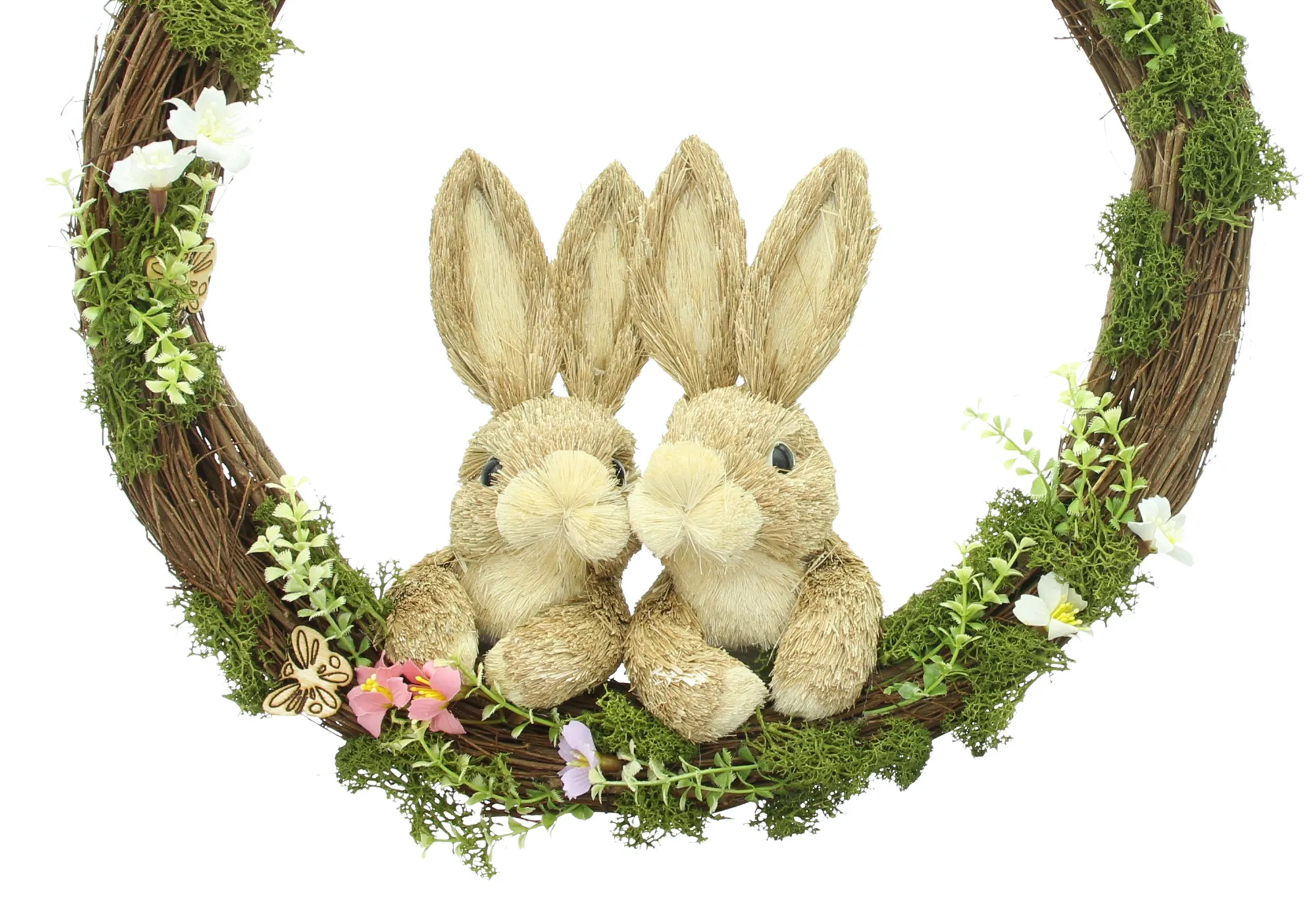 Acheter Couronne " couple de lapins"  dans la boutique en ligne de Frank Flechtwaren pour Pâques colorée