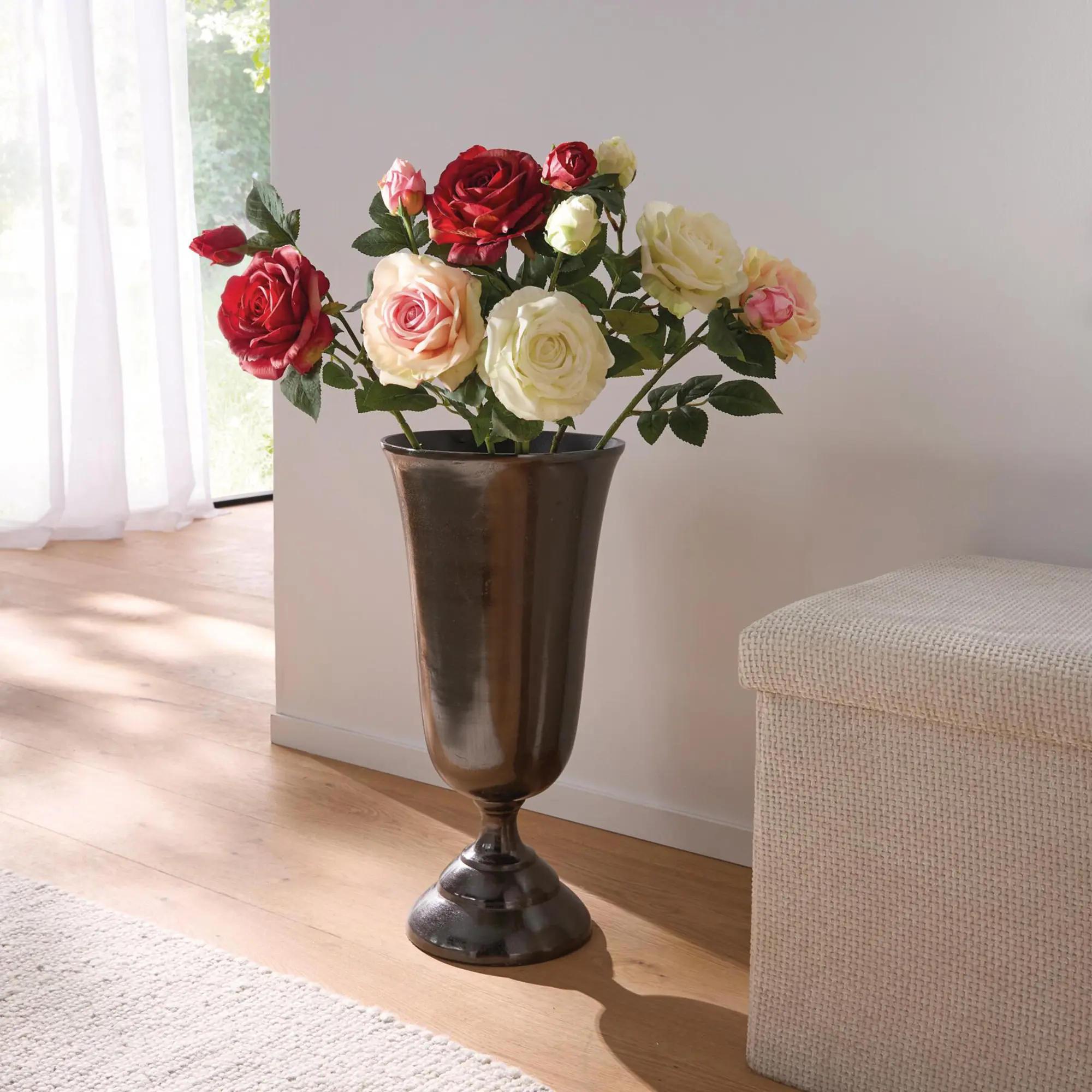 Acheter Lot de 3 fleurs artificielles "roses"  dans la boutique en ligne de Frank Flechtwaren pour Plantes artificielles