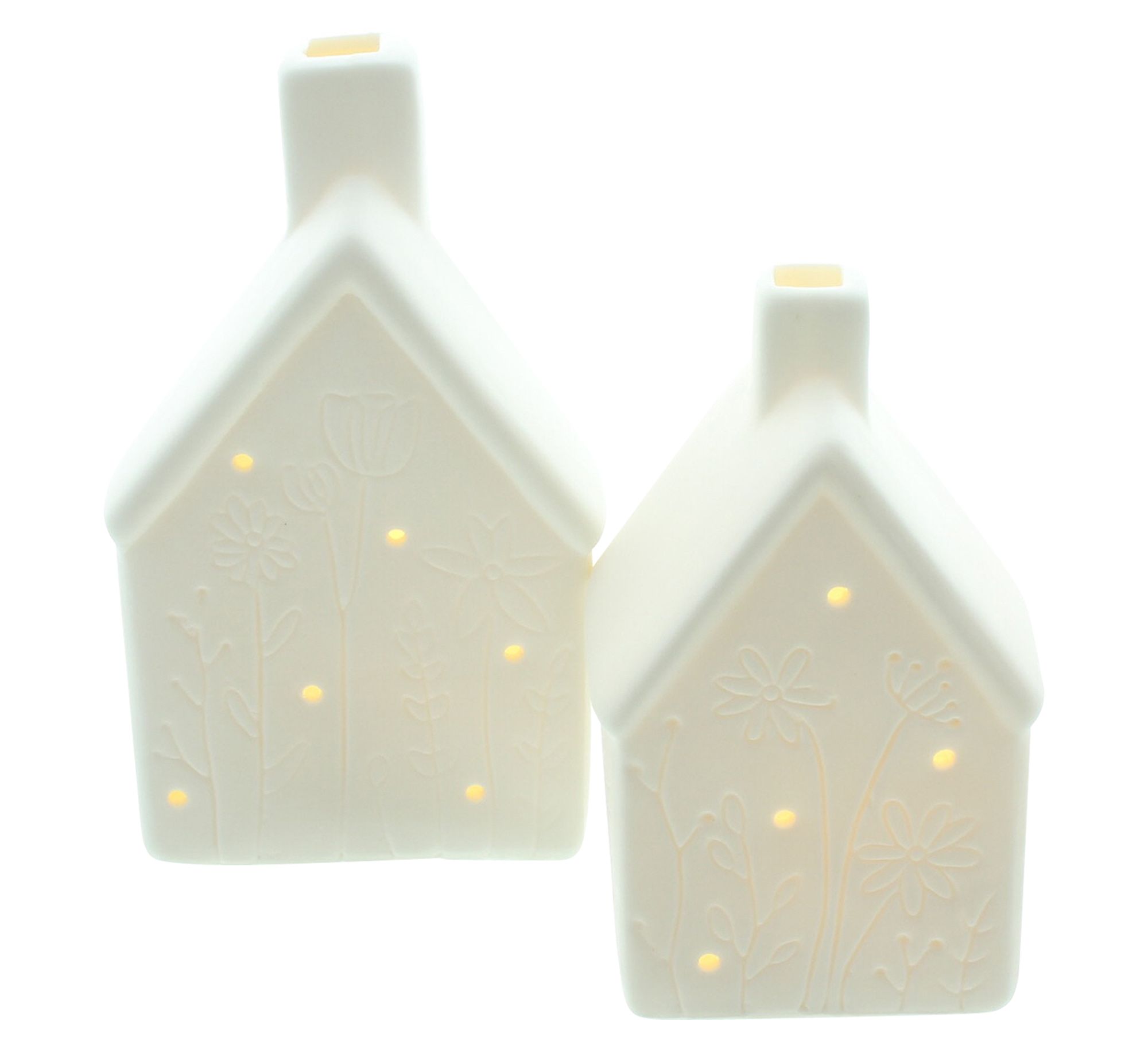 Acheter Lot de 2 maisons LED "prairie fleurie"  dans la boutique en ligne de Frank Flechtwaren pour Décorations de table LED